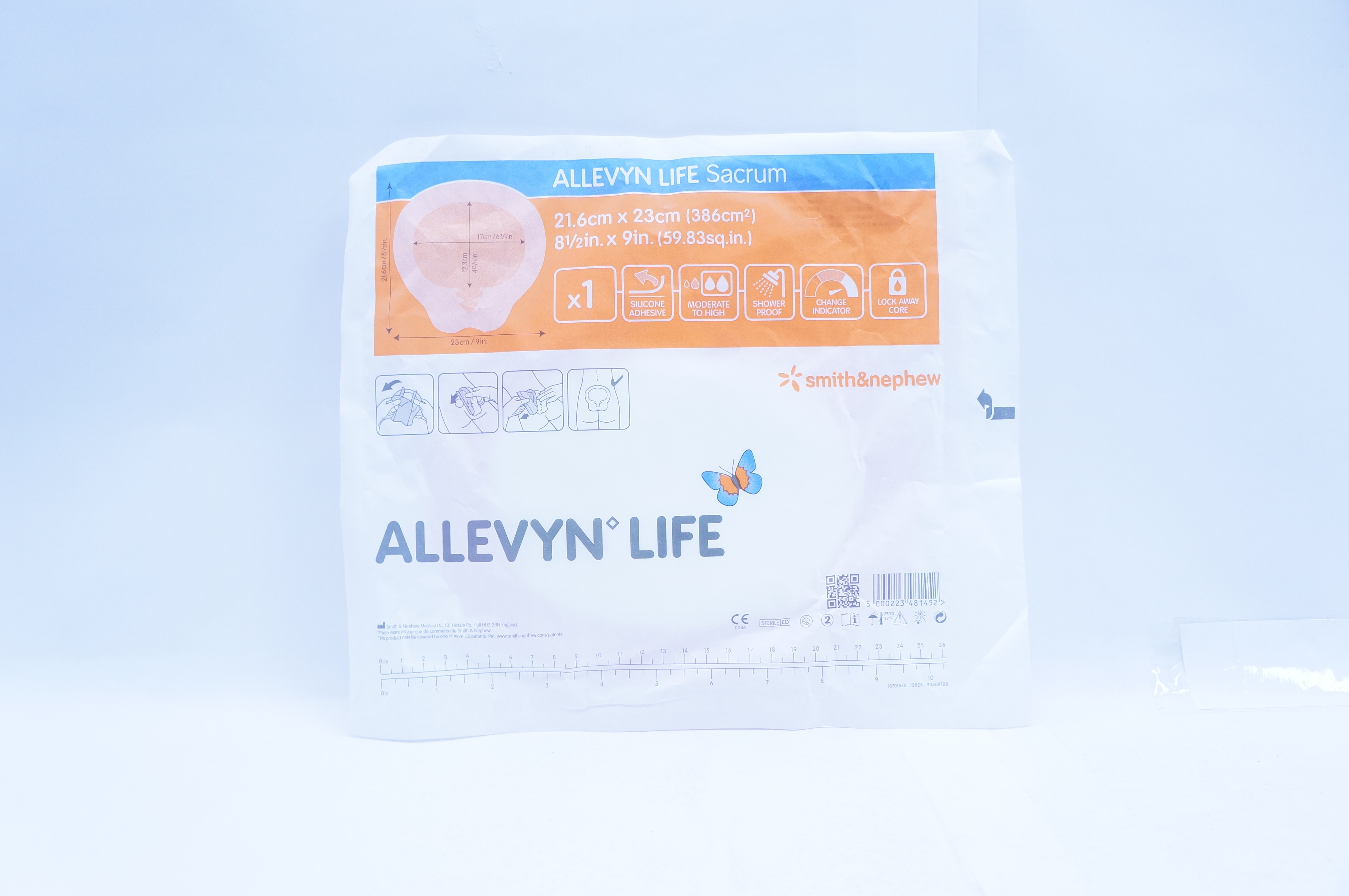 Smith&Nephew 66801307 Allevyn Life Sacrum 8 1/2inch x 9inch