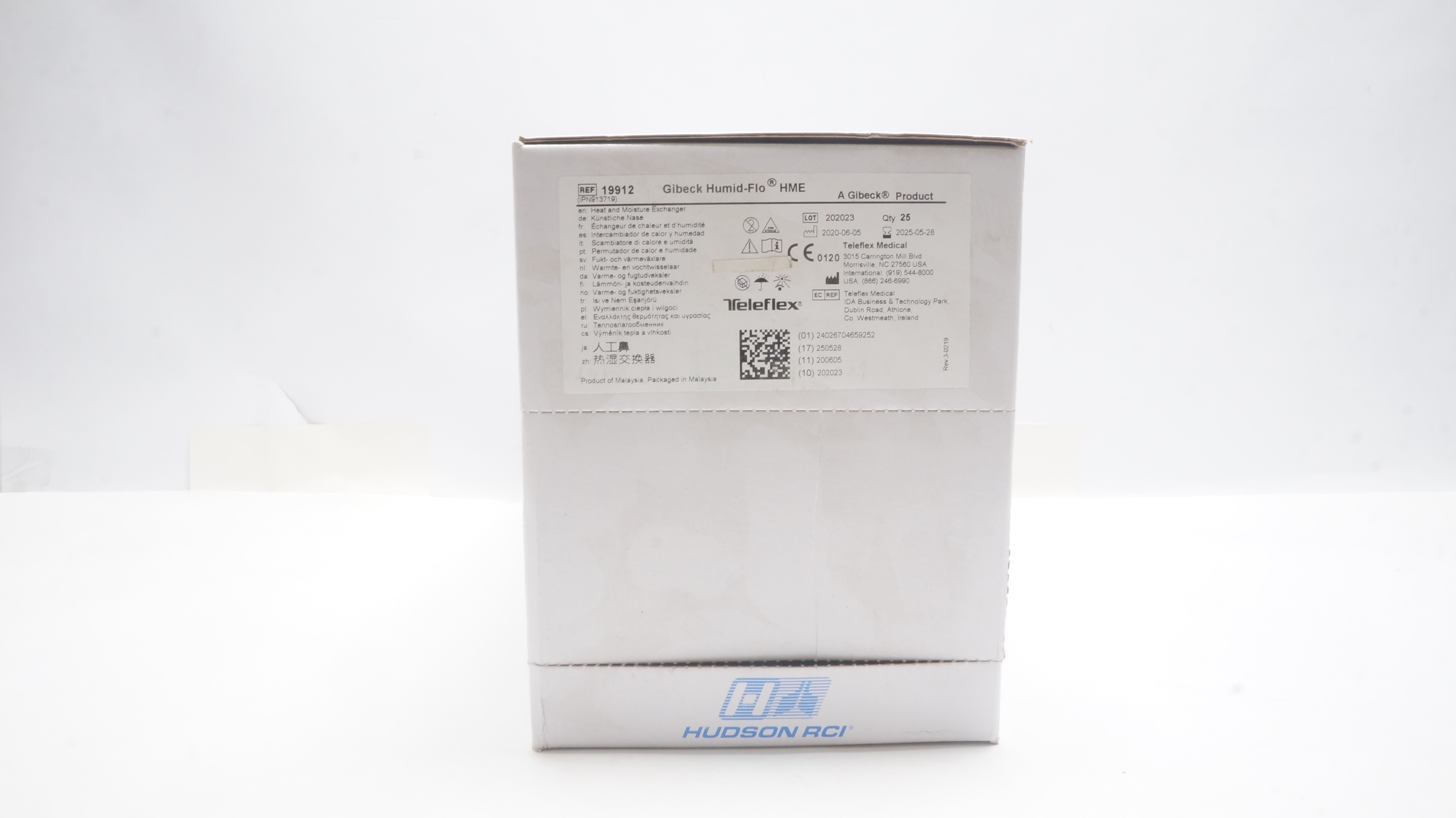 Teleflex 19912 Gibeck Humid-Flo HME Heat and Moisture Exchanger (x) - Box of 25