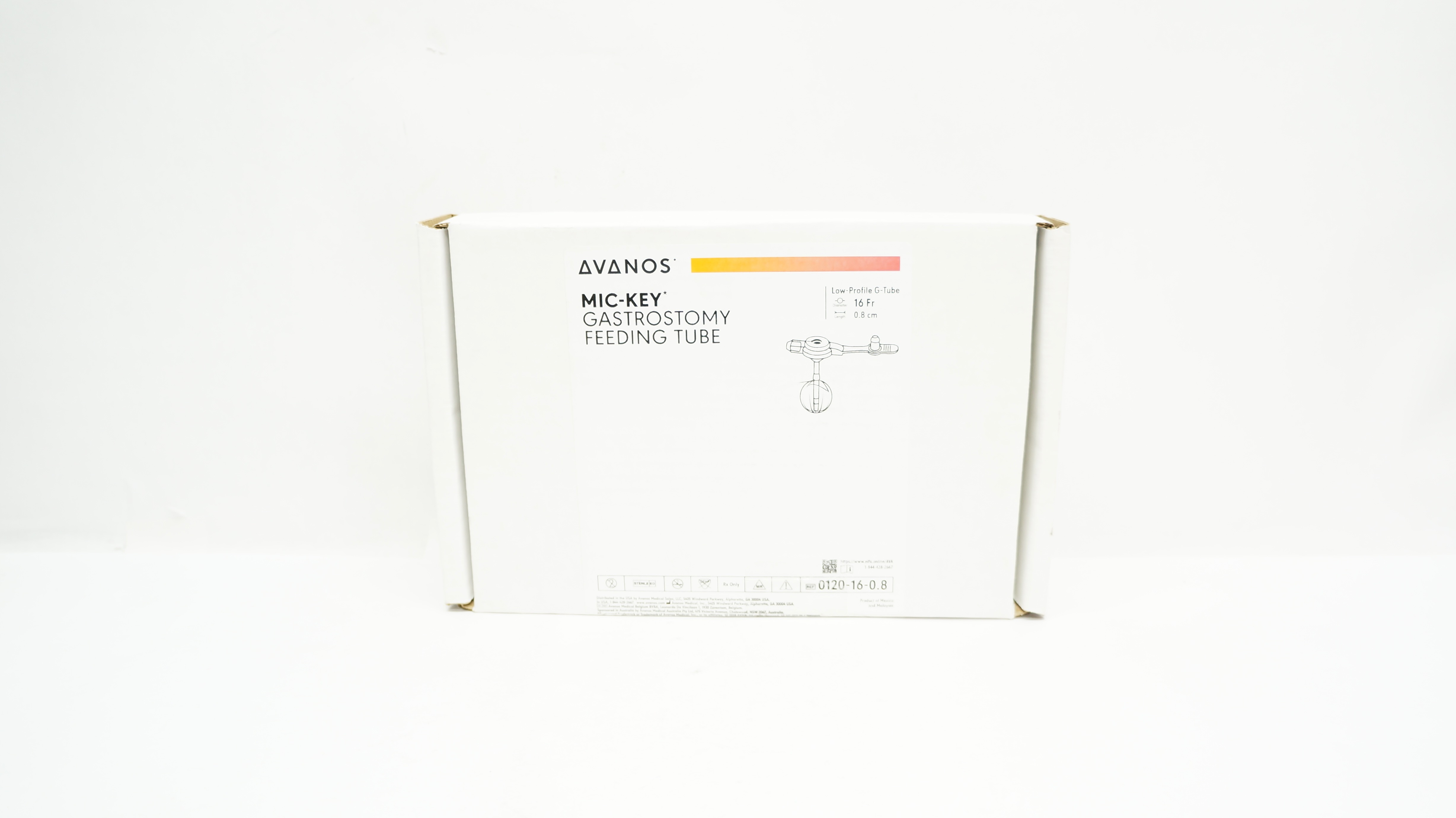 Avanos 0120-16-0.8 MIC-KEY Gastrostomy Feeding Tube G-Tube 16F x 0.8cm
