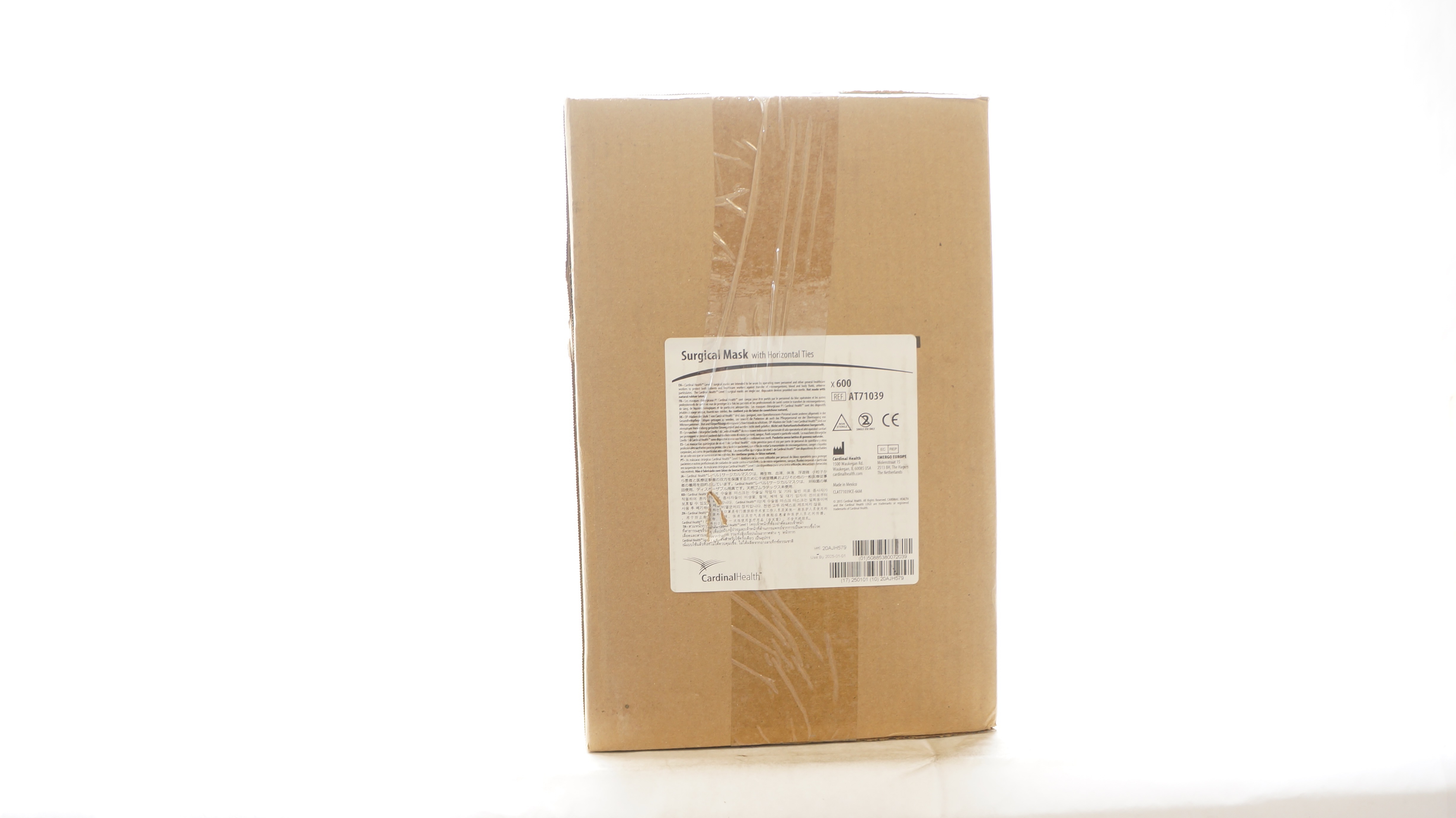 Cardinal Health AT71039 Surgical Mask, Blue with Horizontal Ties - Case of 600