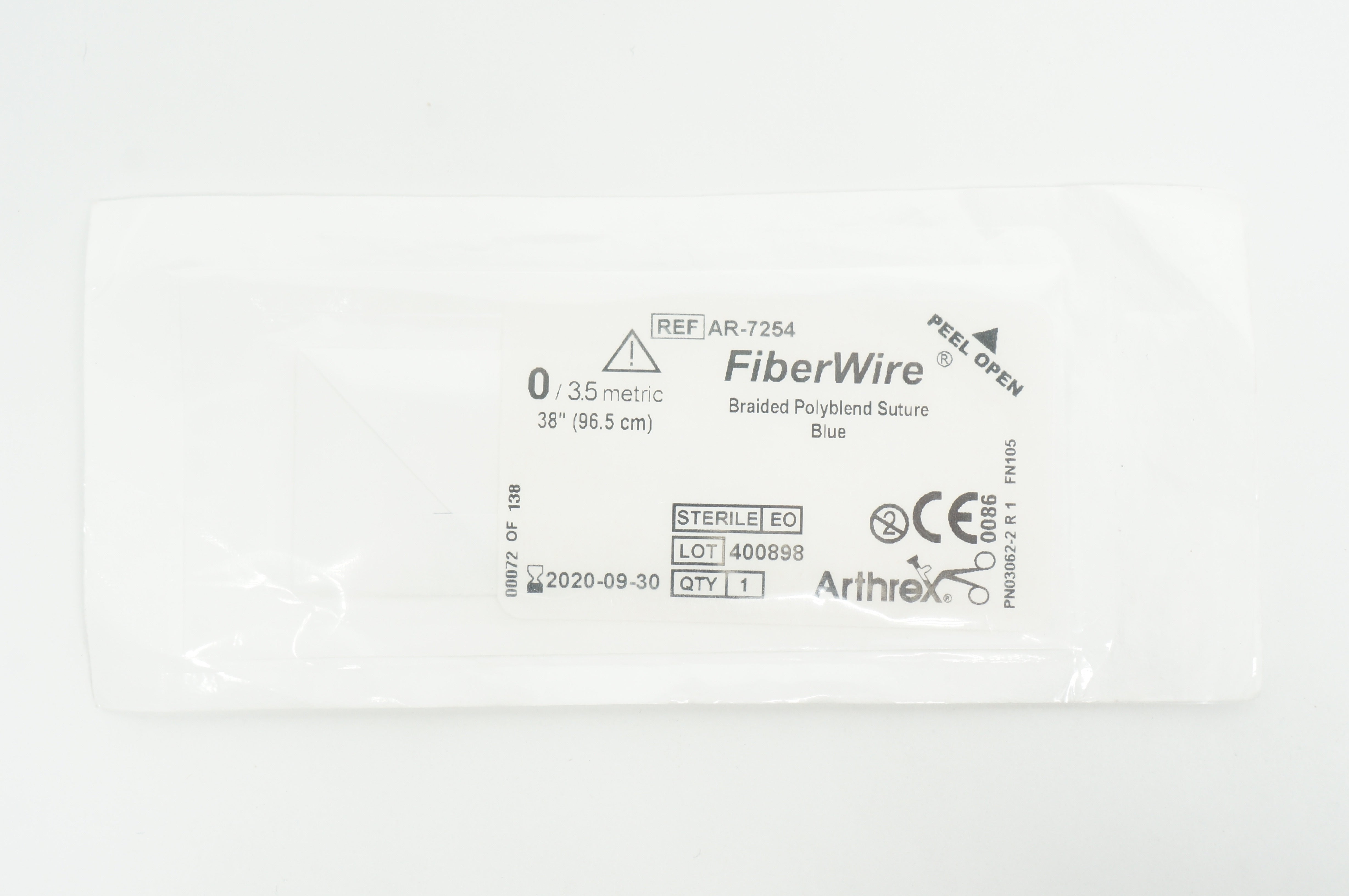 Arthrex AR-7254 FiberWire 0 Braided Polyblend Stre Blue 38inch (x)