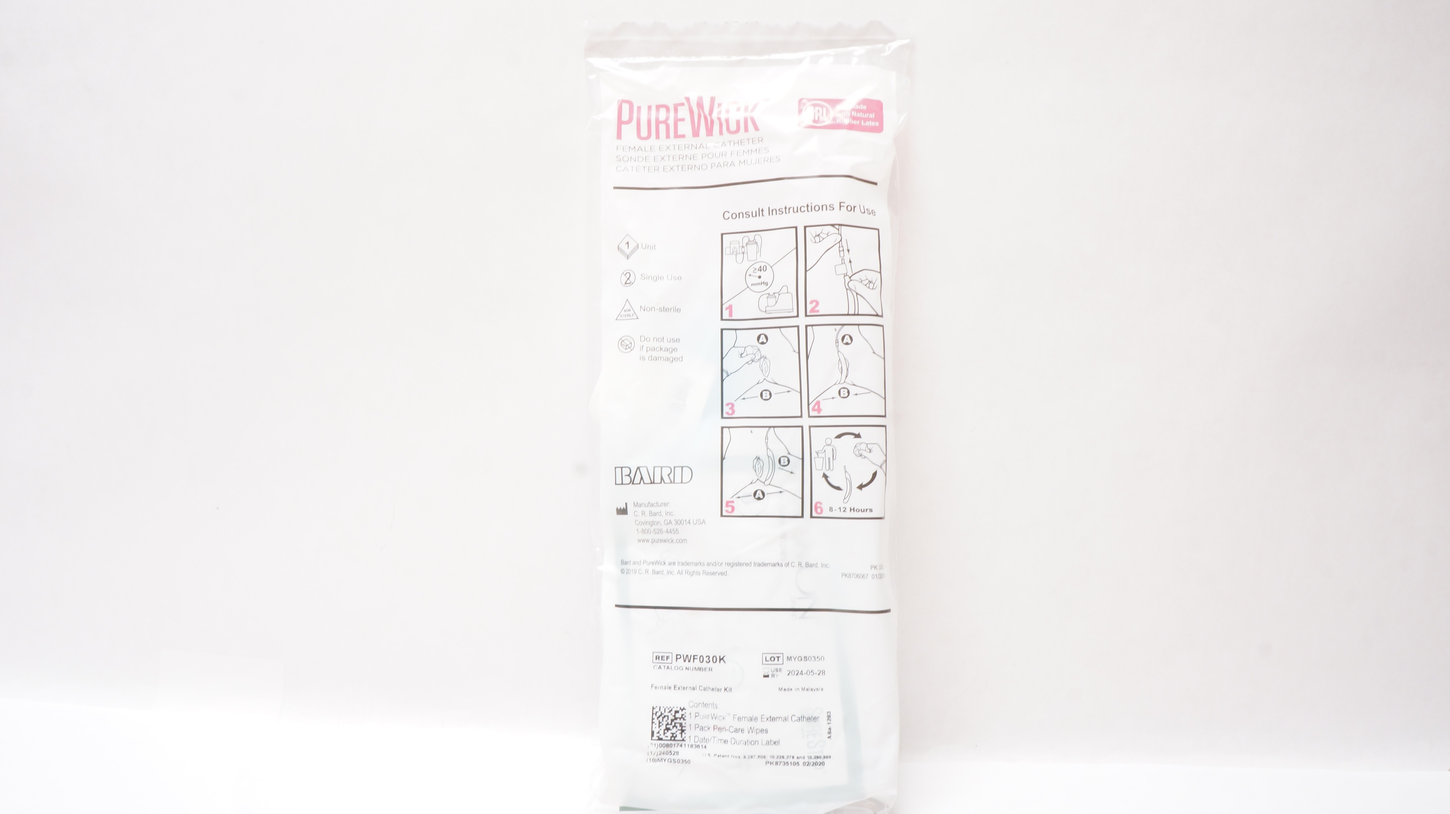Bard PWF030K PureWick Female External Cath. Kit