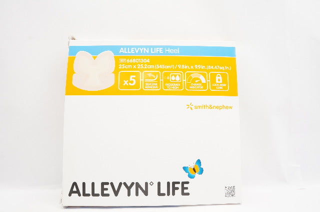 Smith&Nephew 66801304 Allevyn Life Heel Dressing 9.8inch x 9.9inch - Box of 5