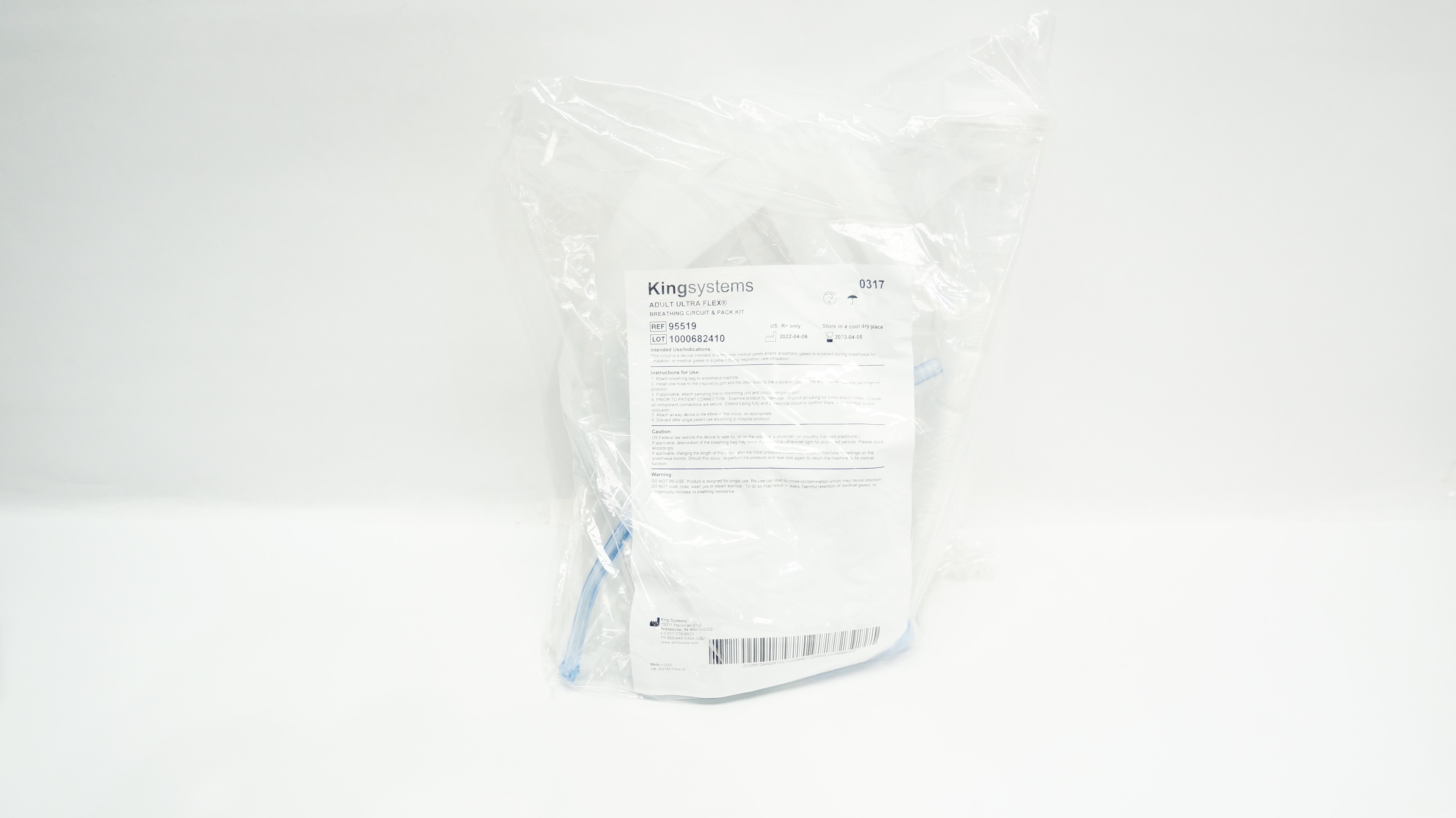 King Systems 95519 Adult Ultra Flex Breathing Circuit & Pack Kit (x)