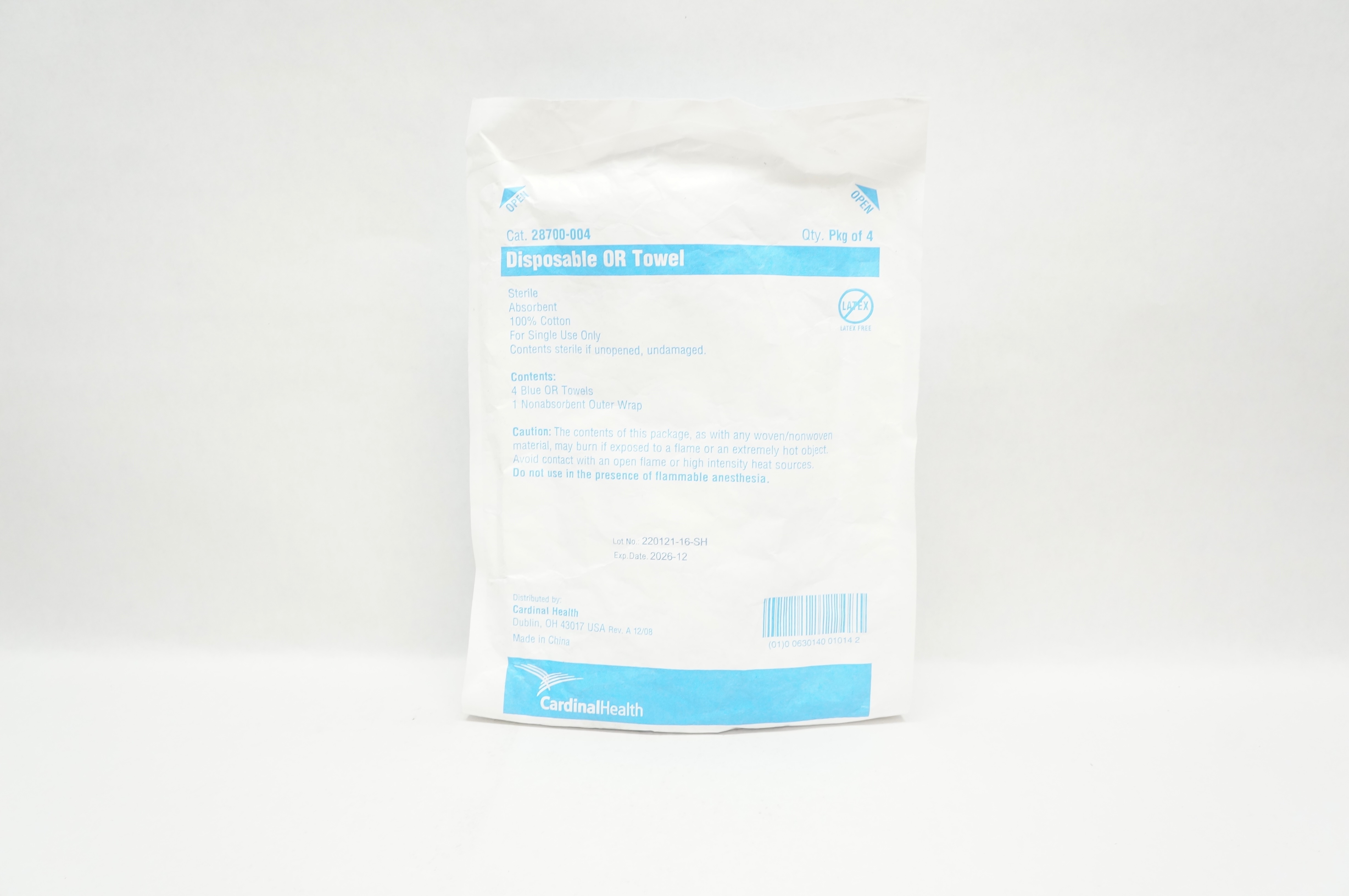 Cardinal Health 28700-004 Disposable OR Towel Sterile Absorbent  - Pack of 4