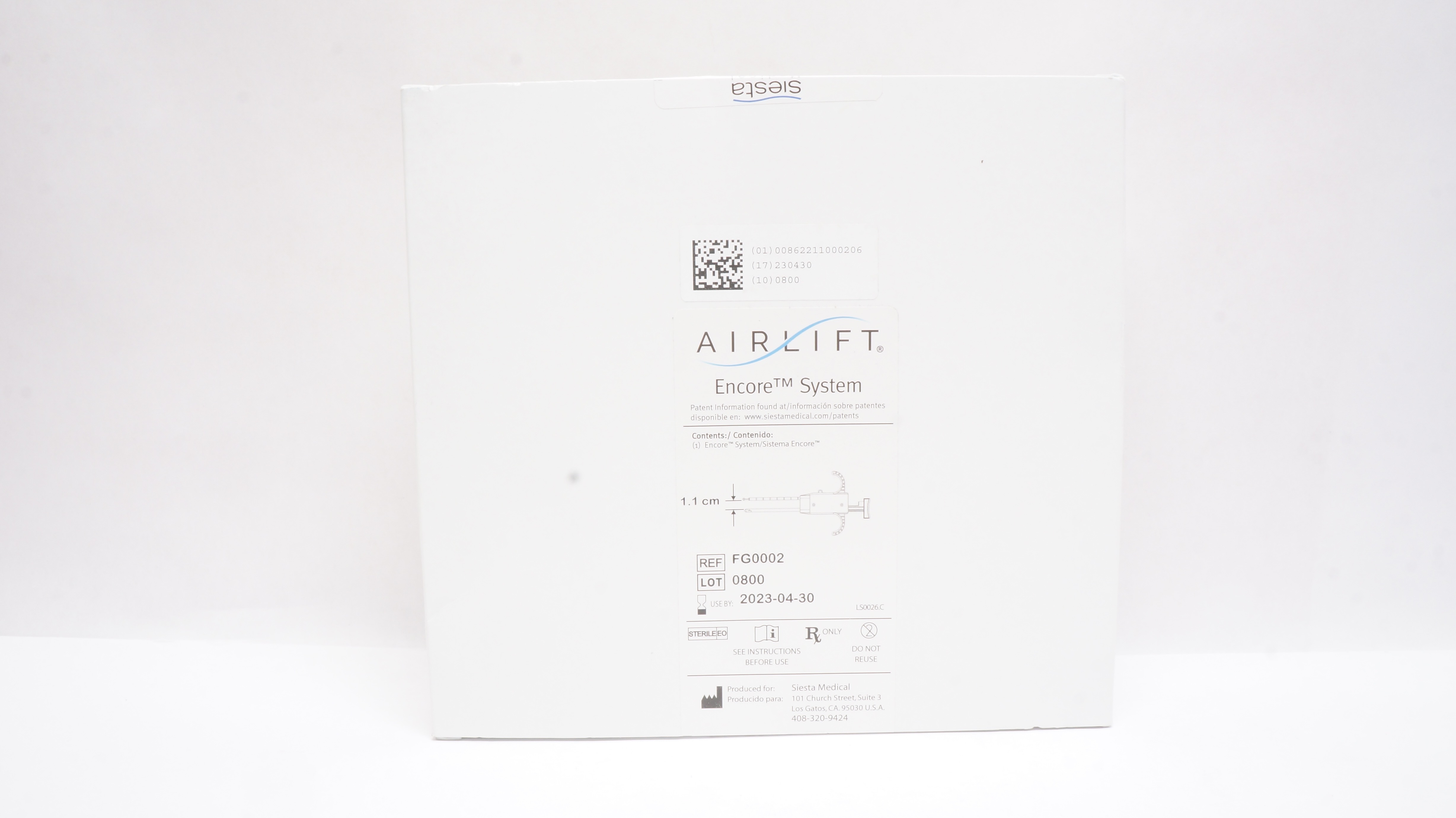 Siesta Medical FG0002 Airlift Encore System 1.1cm (x)