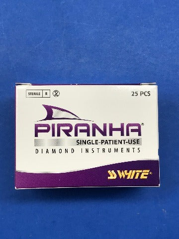 SS White 856-025C Piranha Diamond Round End Taper, L. 8, Diam. 2.5 ~ Box of 25