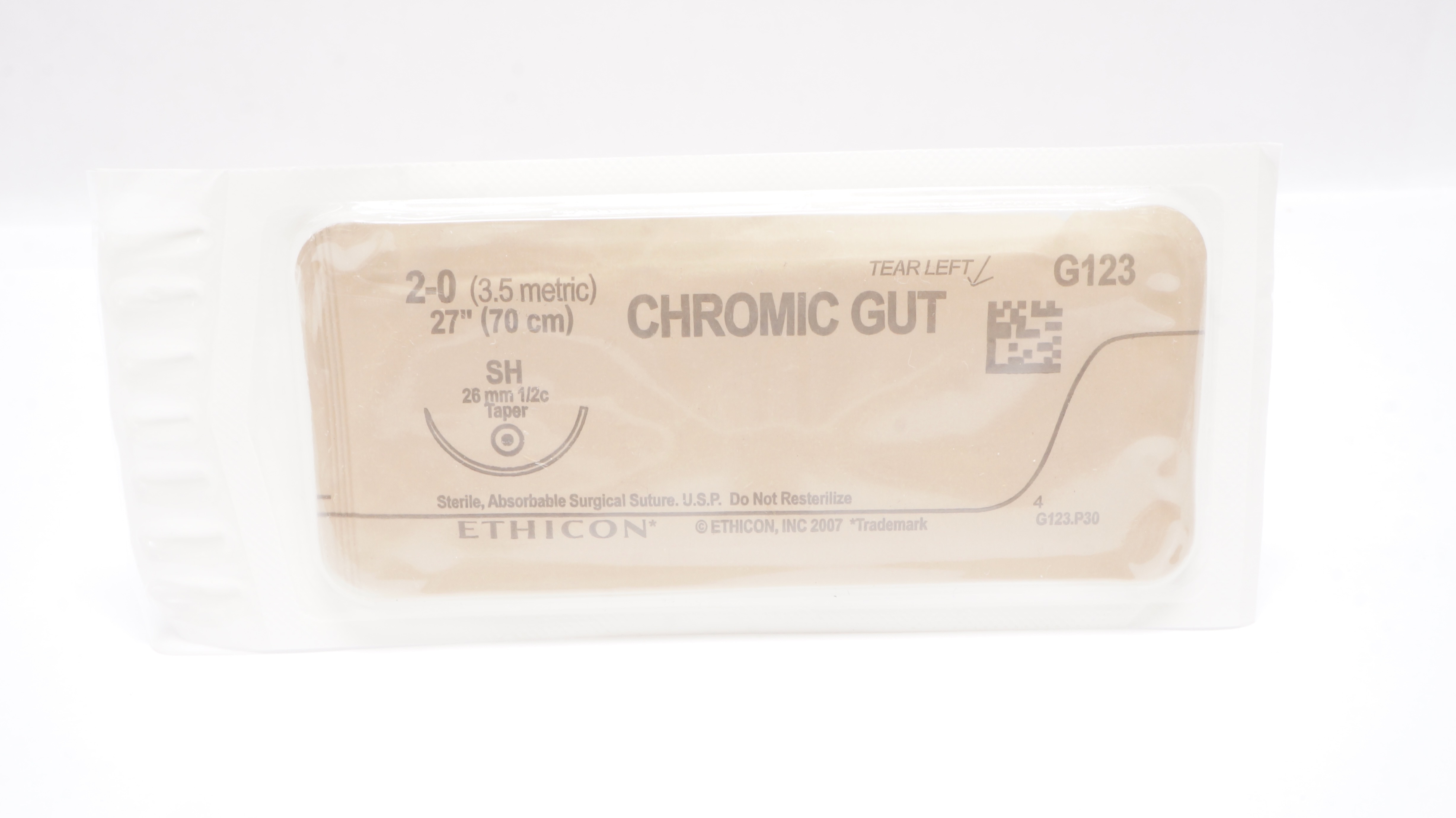 Ethicon G123 2-0 Chromic Gut Surgical Stre SH 26mm 1/2c Taper, 27inch (x)