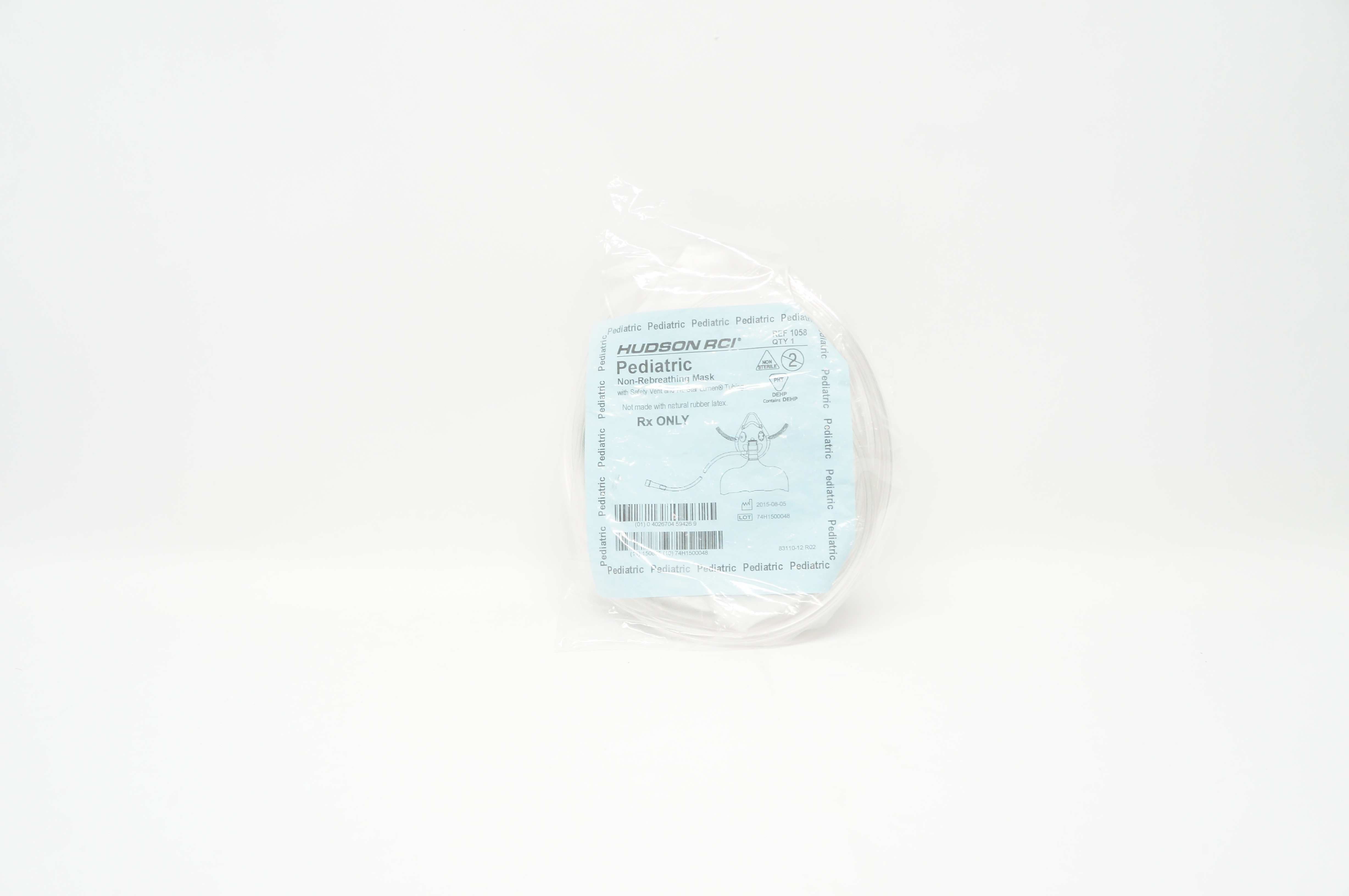 Hudson RCI 1058 Pediatric Non-Rebreathing Mask with Safety Vent & 7Ft. Tubing