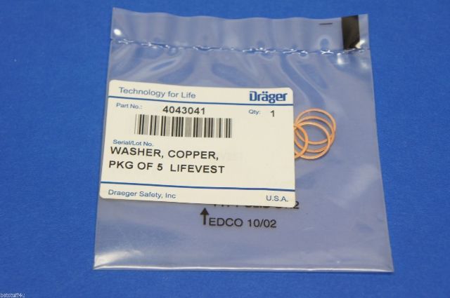 Drager 4043041 Washer, Copper ~ Pack of 5
