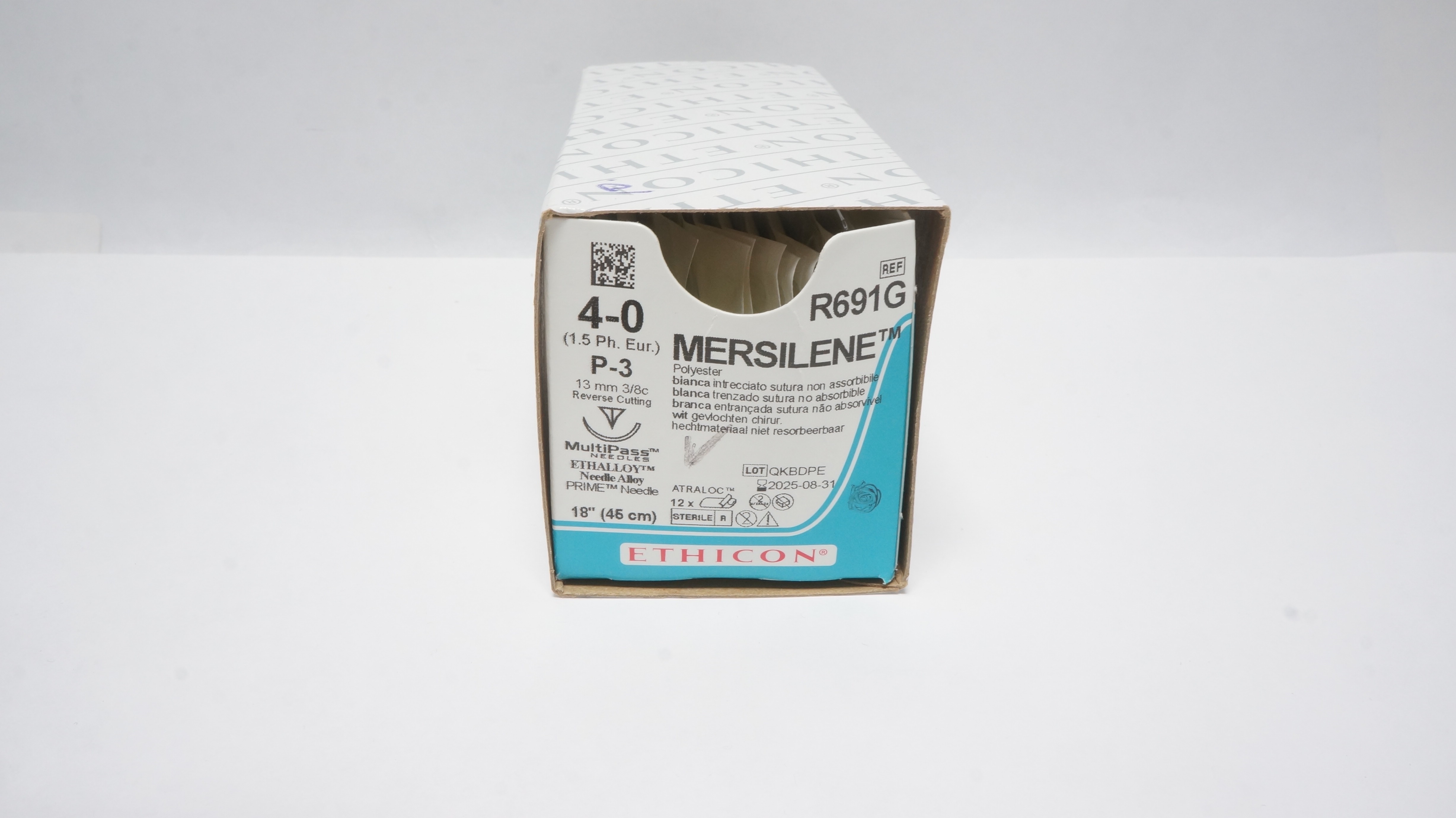 Ethicon R691G 4-0 MERSILENE, P-3, 13mm 3/8c, 18inch (x) - Box of 10