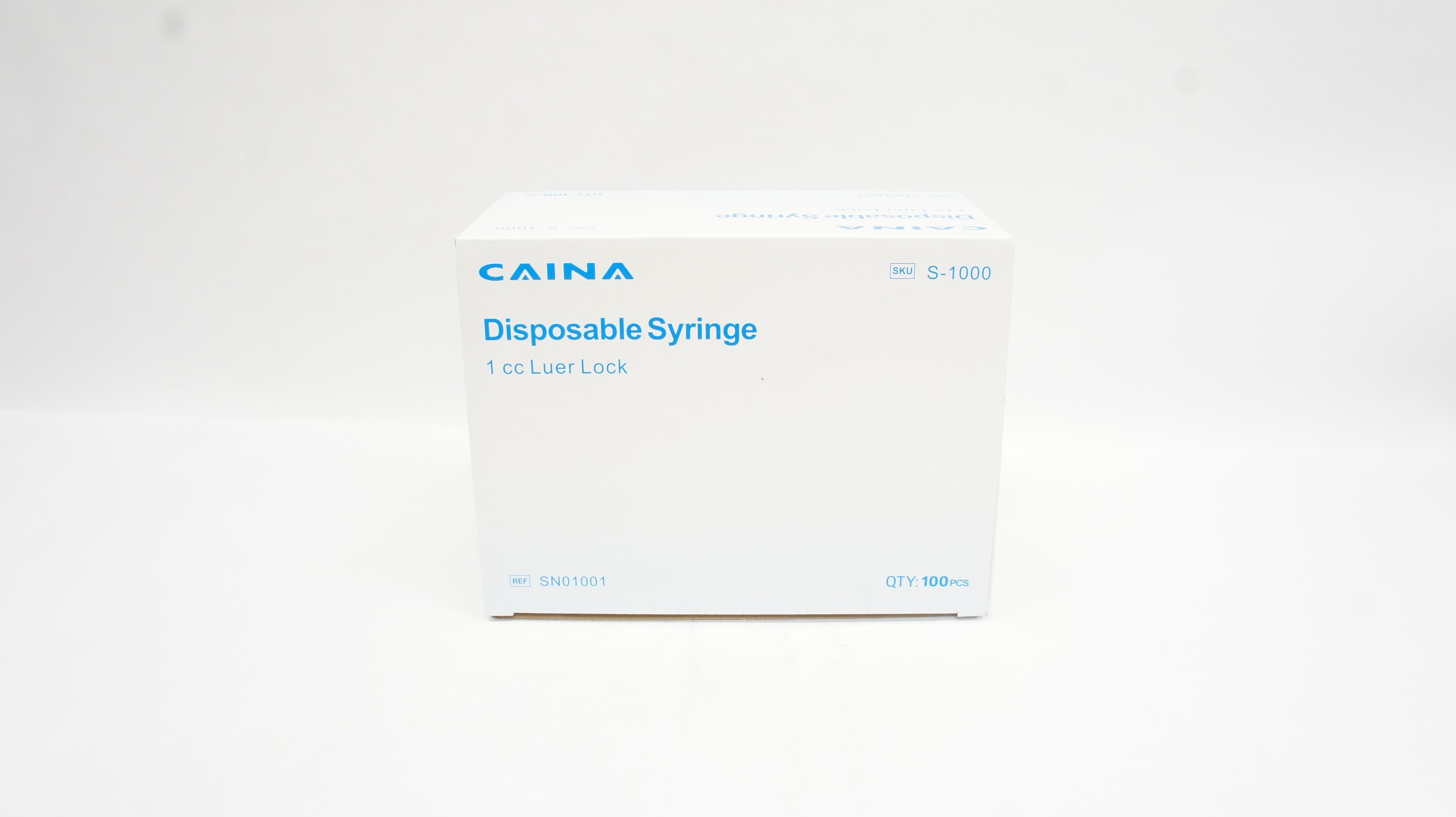 Jiangsu Caina Medical SN01001 Disposable Syringe 1cc Luer Lock - Box of 100