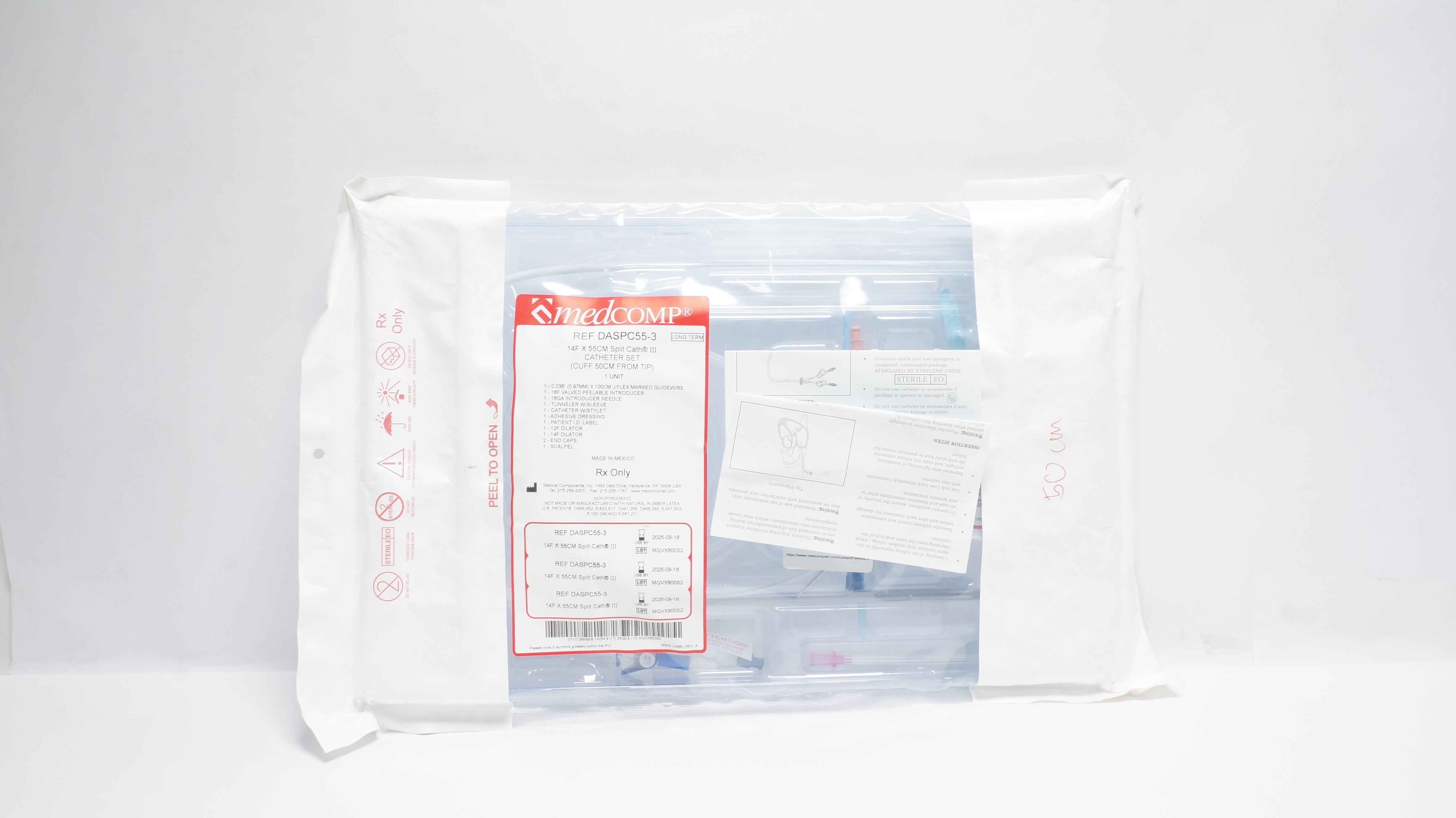 Medcomp DASPC55-3 SPLIT CATH III Cath. Set, 14F x 55cm (x)