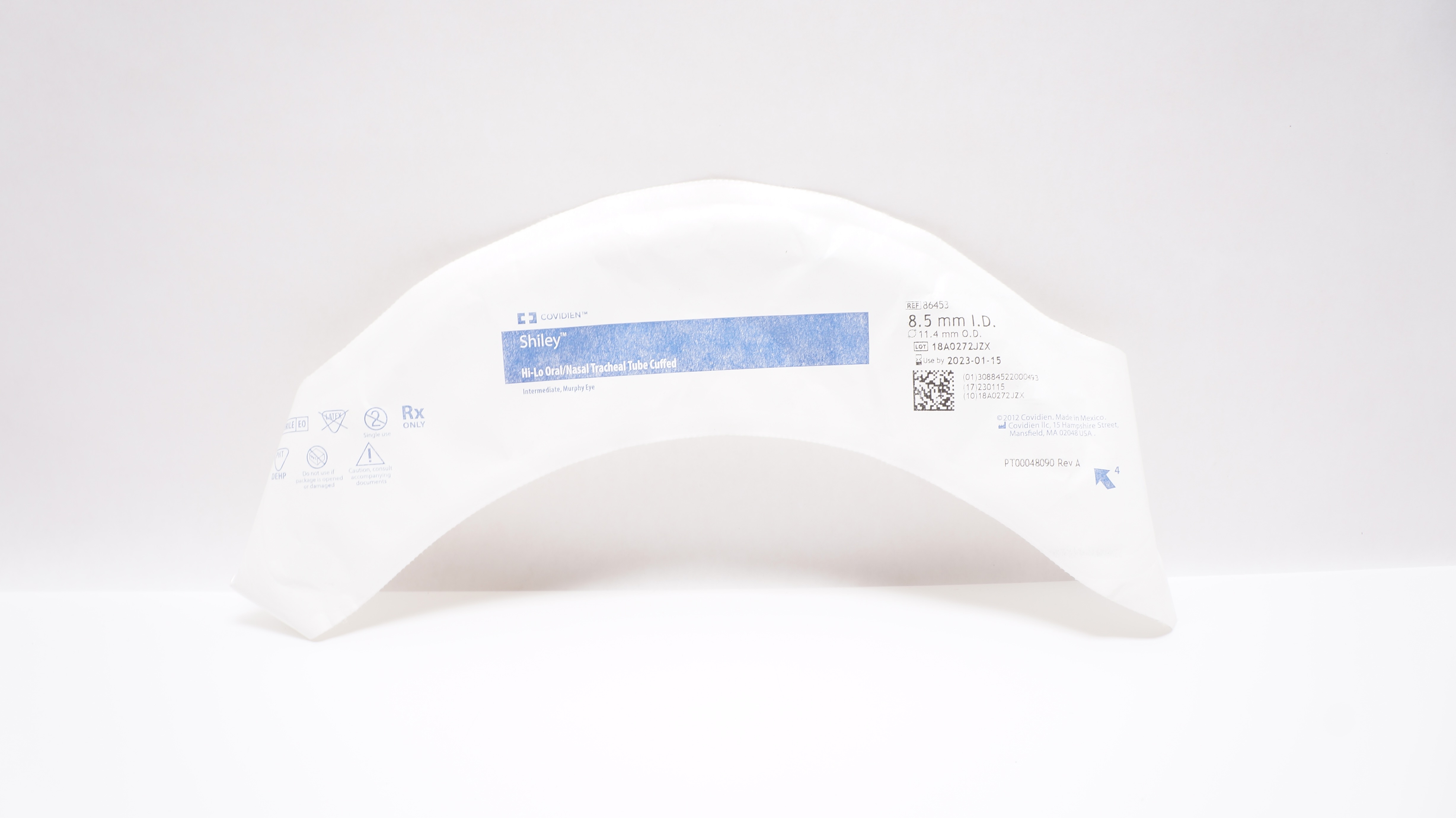 Coviden 86453 Shiley Hi-Lo Oral/Nasal Tracheal Tube Cuffed 8.5ID x 11.4mm OD(x)