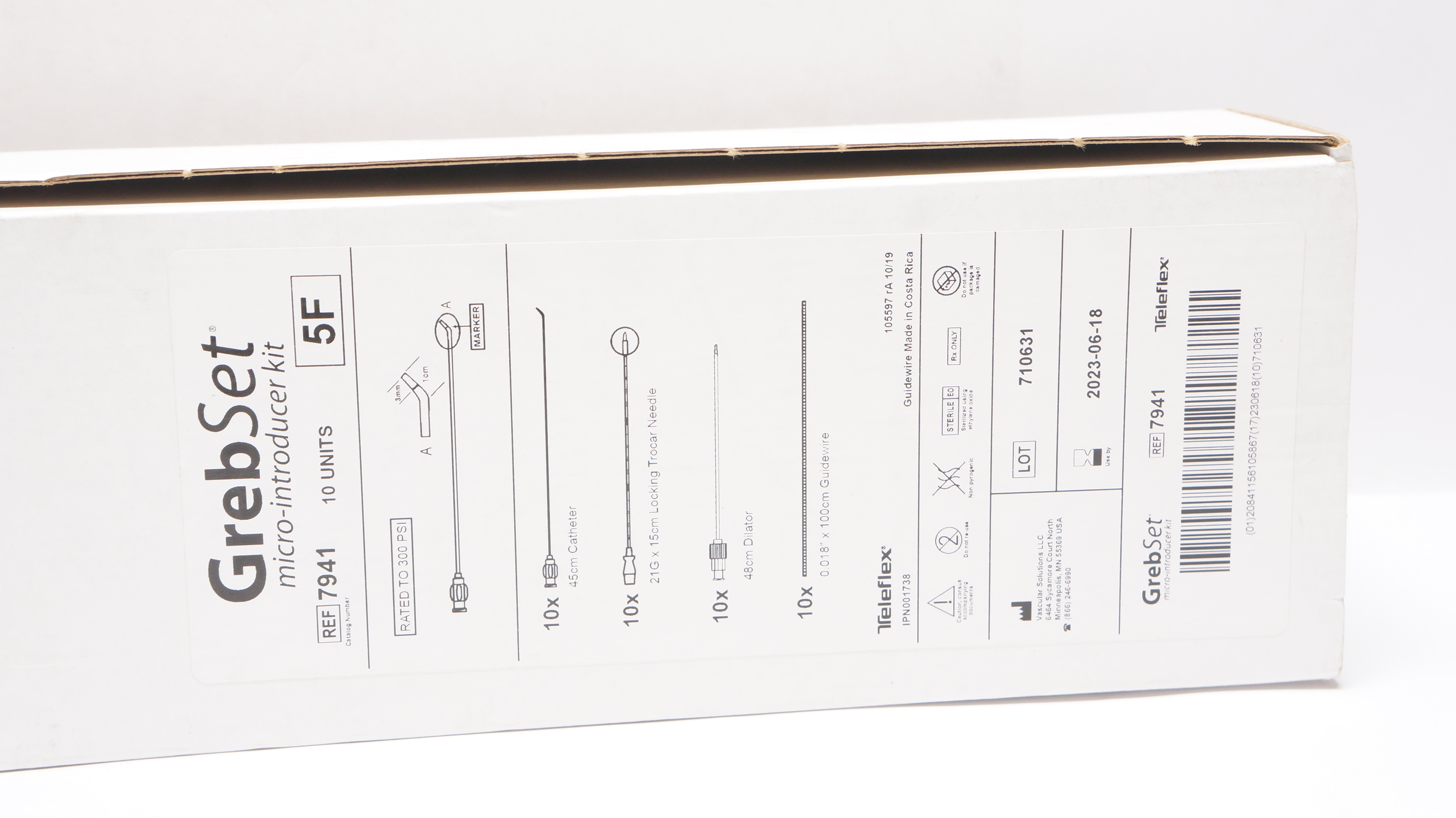 Vascular Solutions 7941 Teleflex GrebSet Micro-Introducer Kit 5F (x) - Box of 10