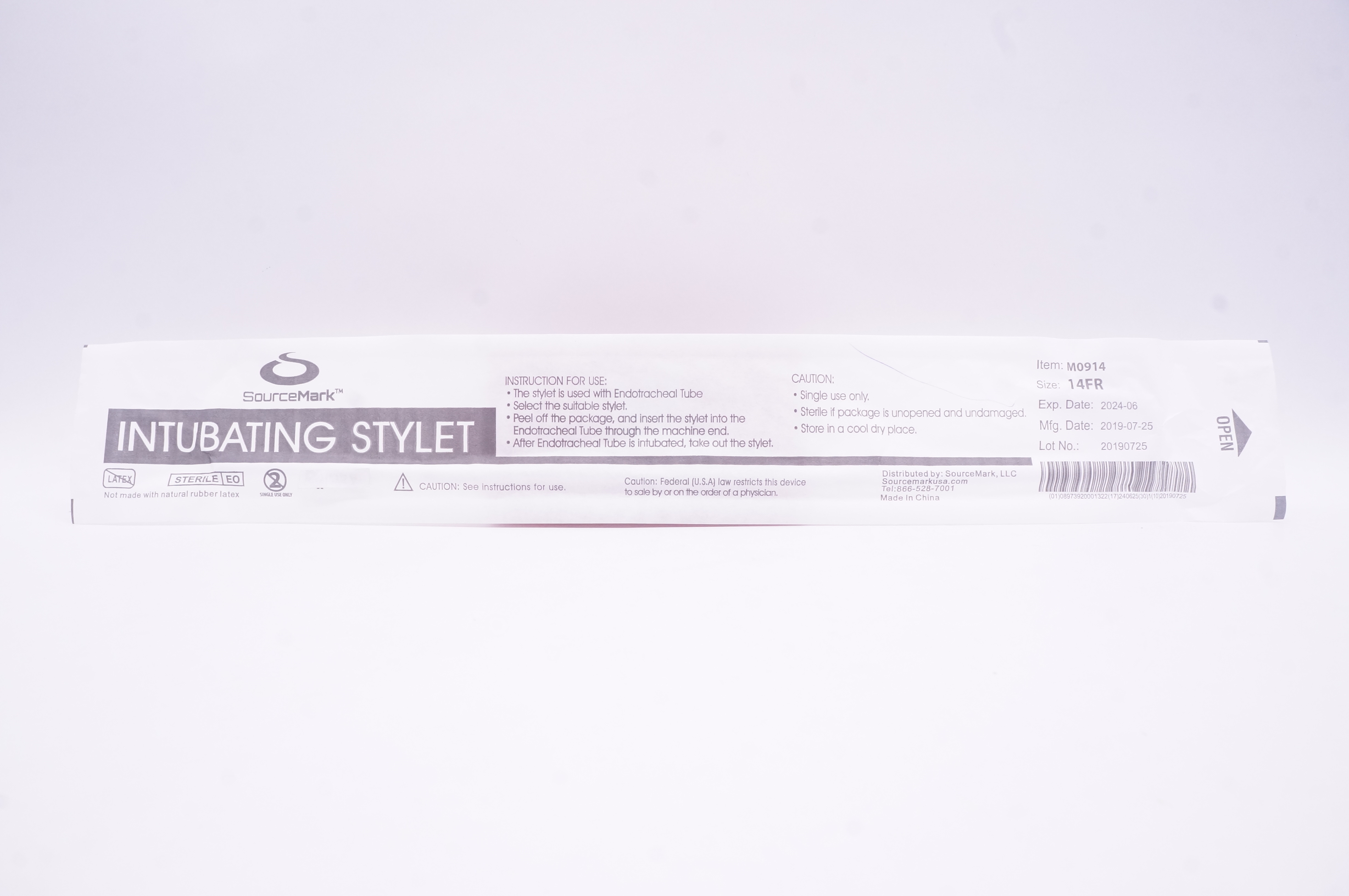 SourceMark M0914 Intubating Stylet 14 Fr.