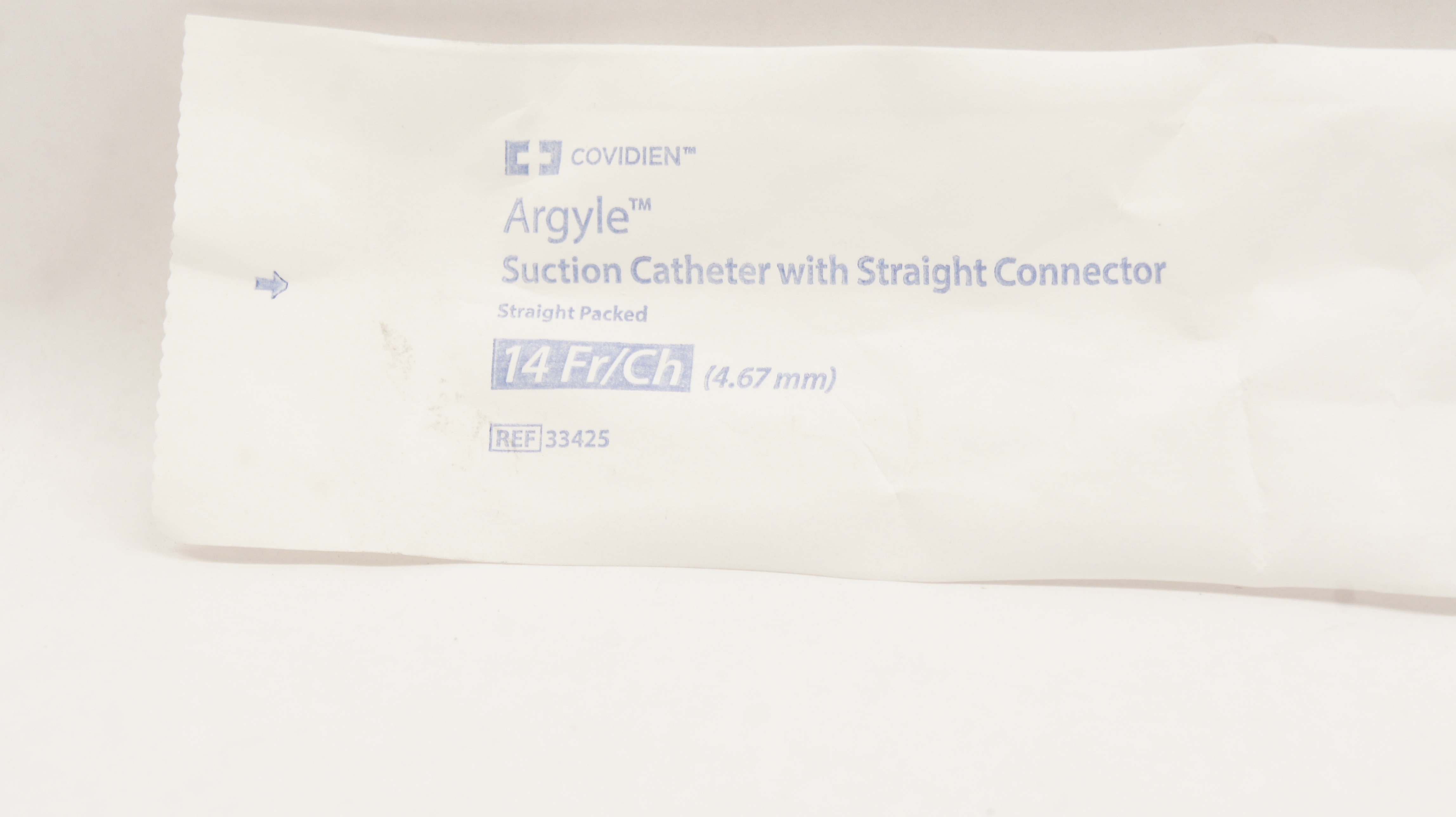 Covidien 33425 Argyle Suction Cath. with Straight Connector 14Fr.