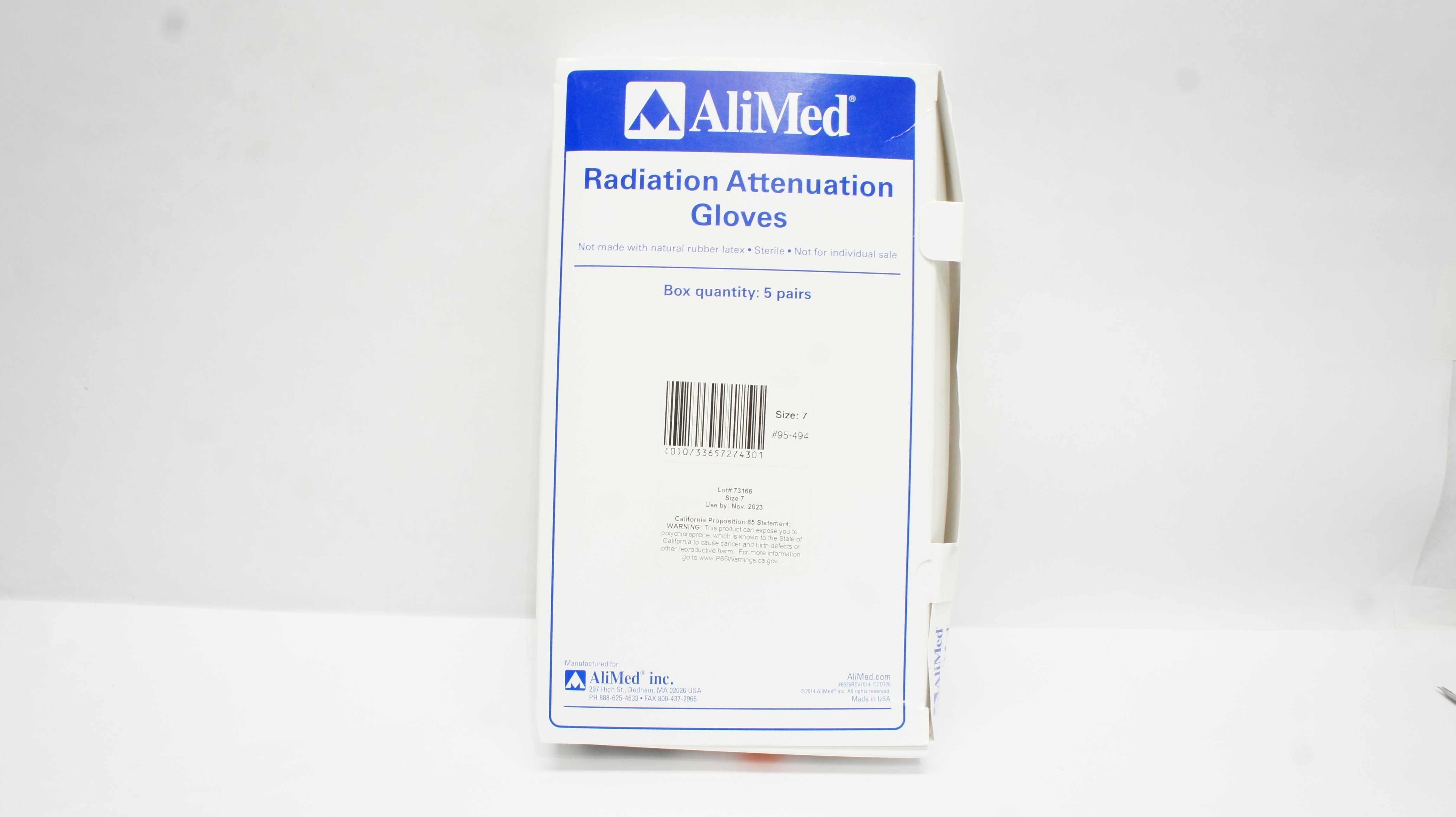 AliMed 95-494 Radiation Attenuation Gloves Size 7 (x) - Box of 5 Pairs