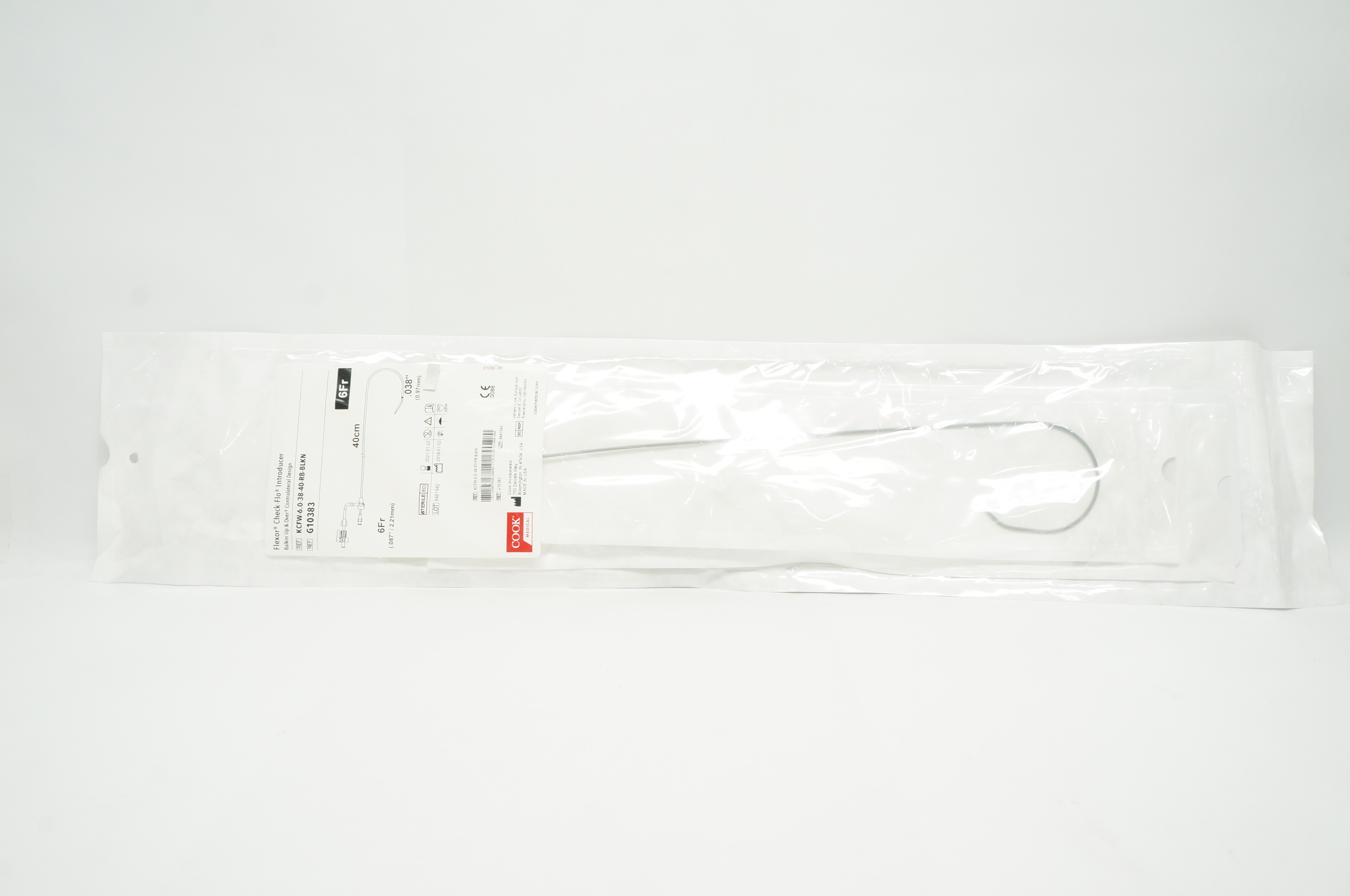 Cook Medical G10383 Flexor Check-Flo Introducer 6.0Fr x .038 inch x 40 cm (x)