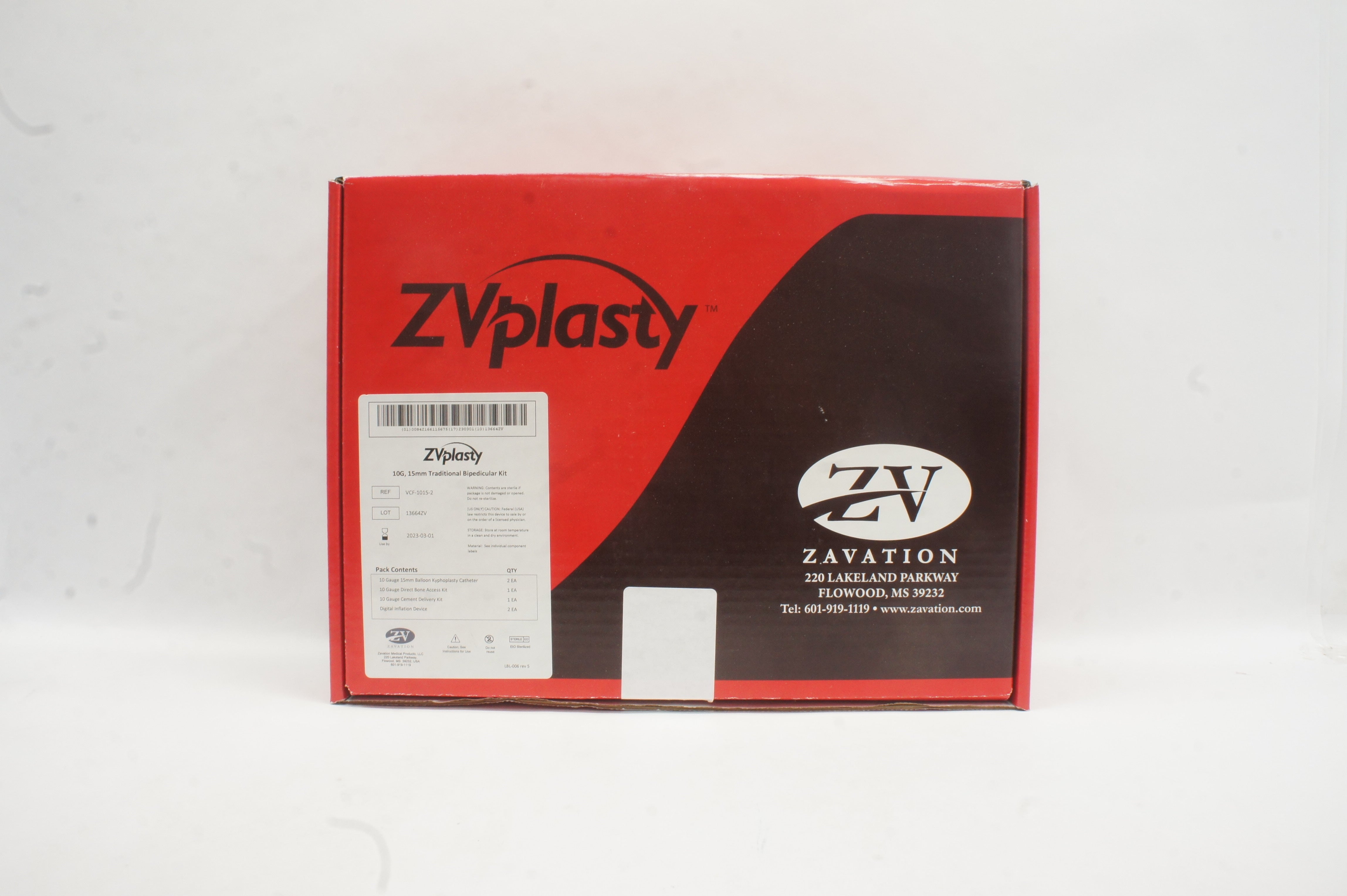 Zavation VCF-1015-2 ZVplasty 10G 15mm Traditional Bipedicular Kit