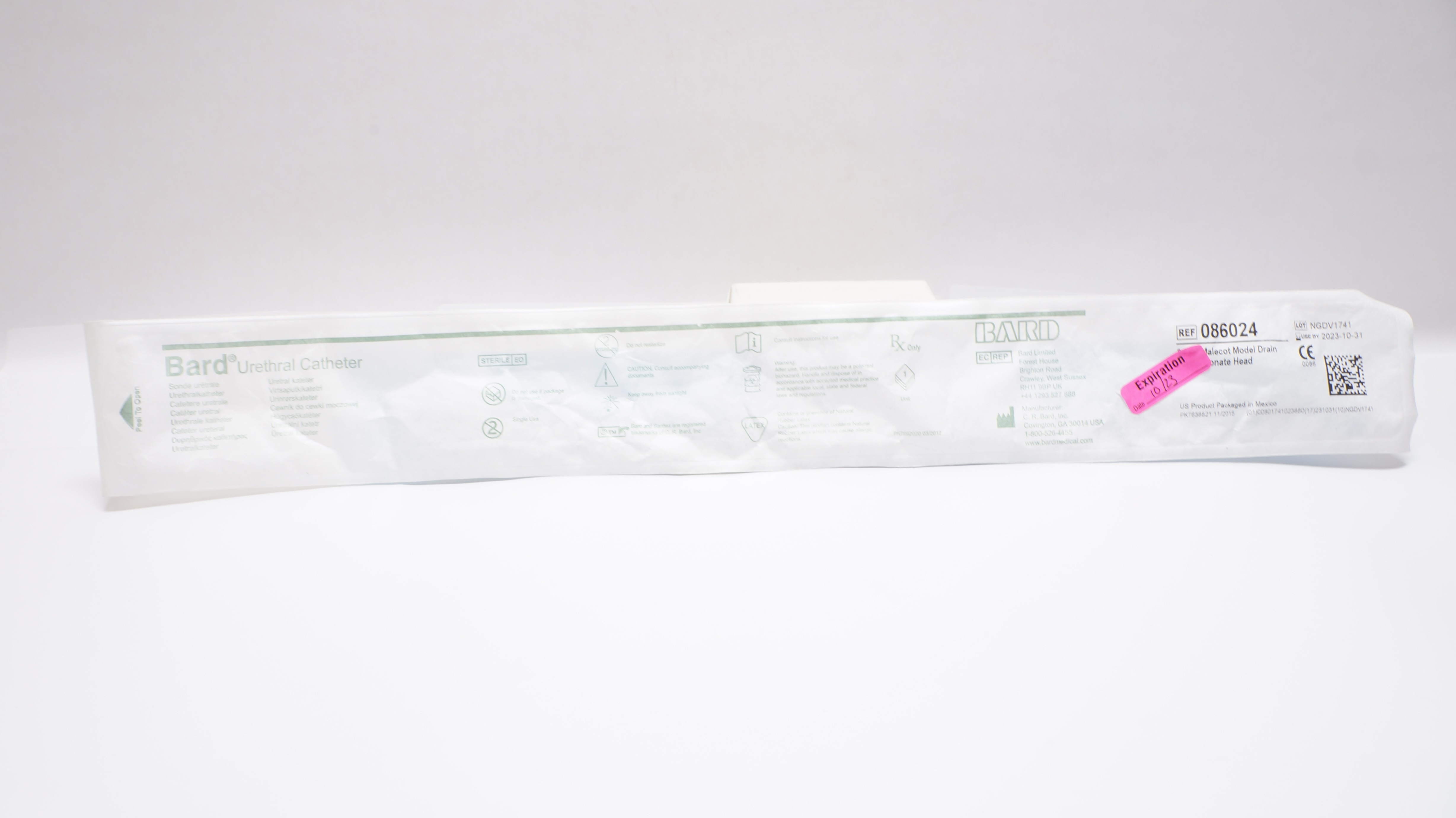 Bard 086024 Urological Cath Malecot Model Drain Proportionate Head 24 Fr. (x)