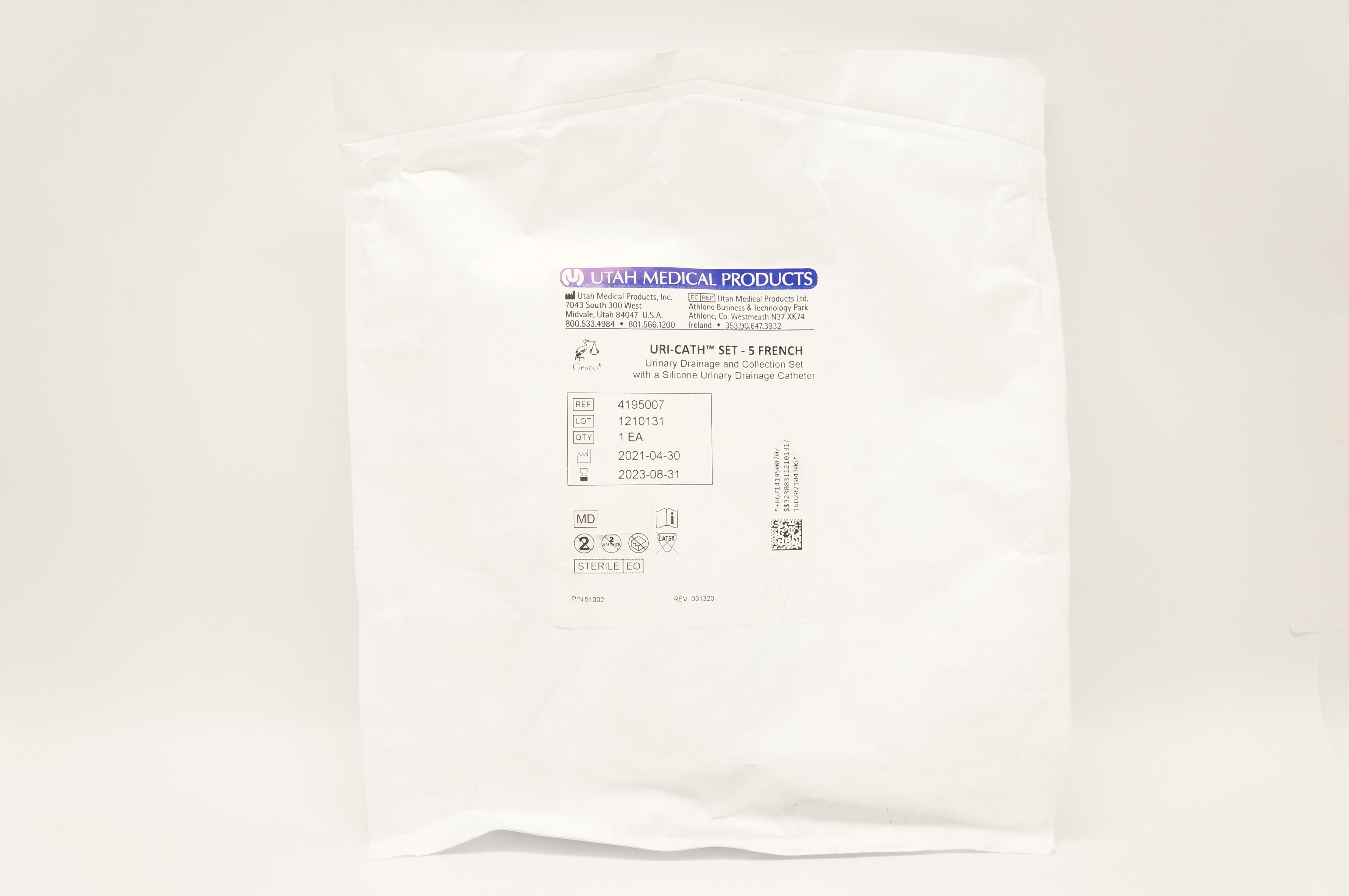 Utah Medical 4195007 Uri-Cath Set 5Fr. Urinary Drainage and Collection Set (x)