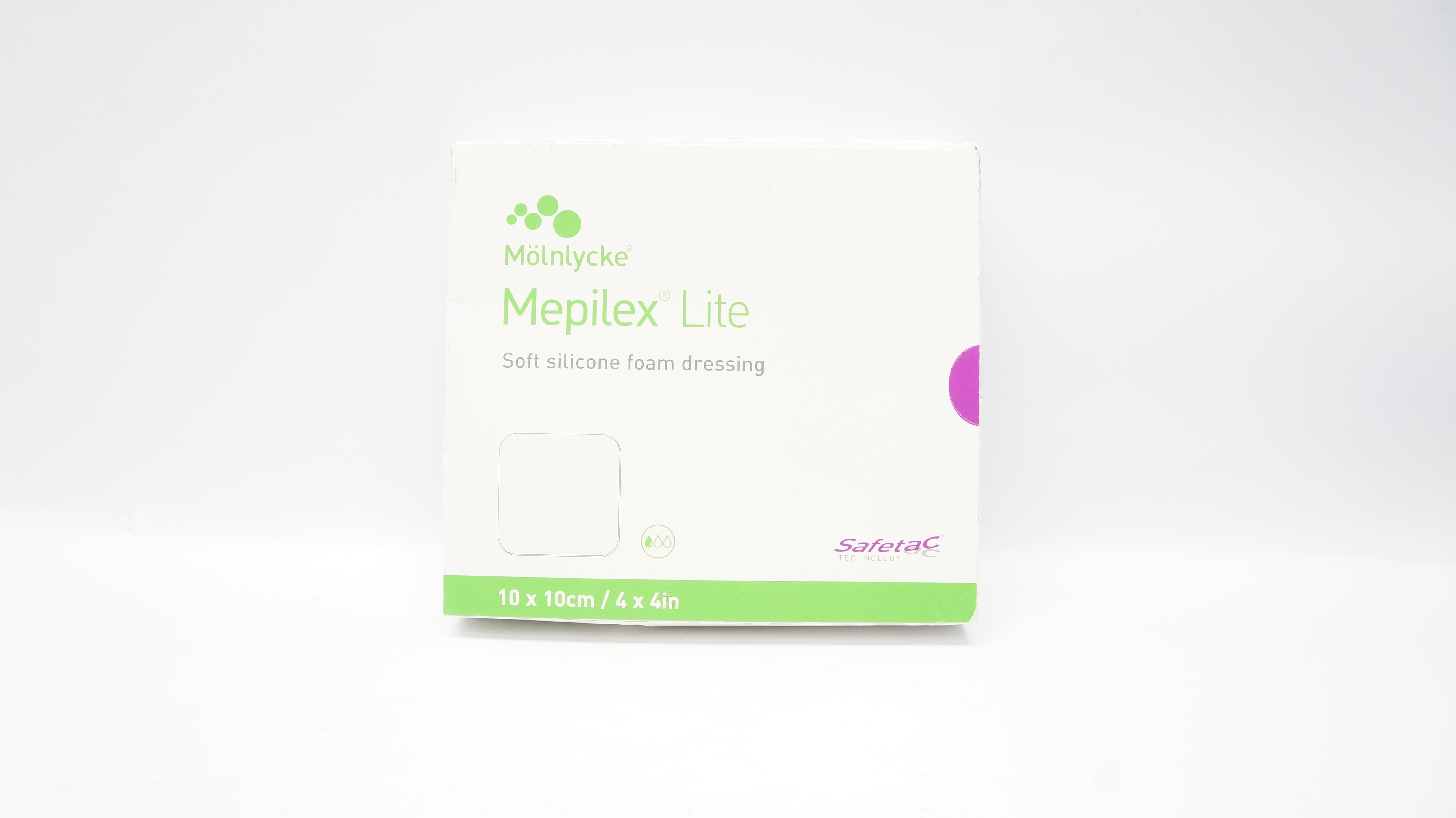 Molnlycke 284190 Mepilex Lite Soft Silicone Foam Dressing 4 x 4in - Box of 5 (x)