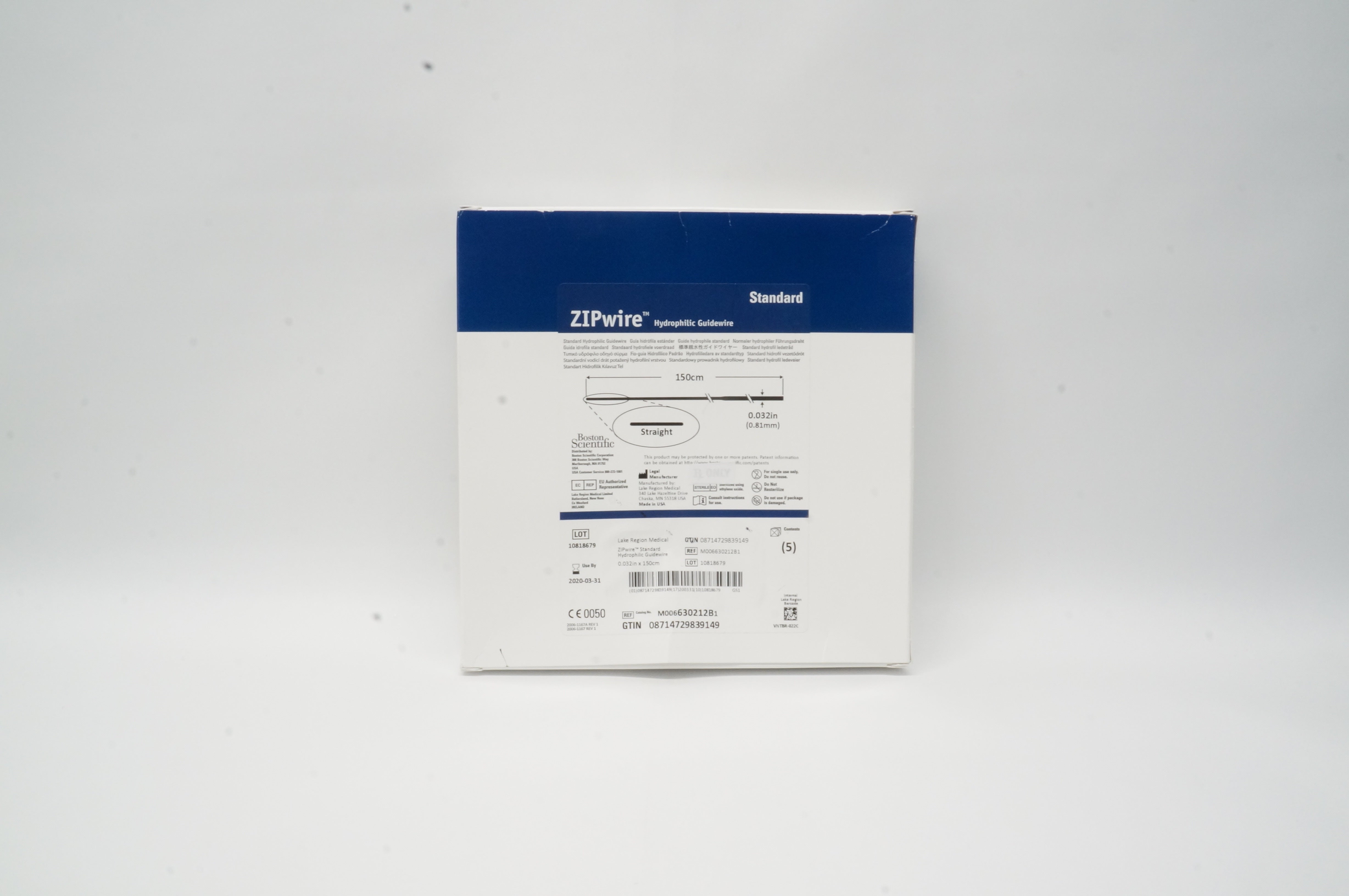 Boston Scientific M006630212B1 Hydrophilic Guidewire 0.032in x 150cm(x)-Box of 5