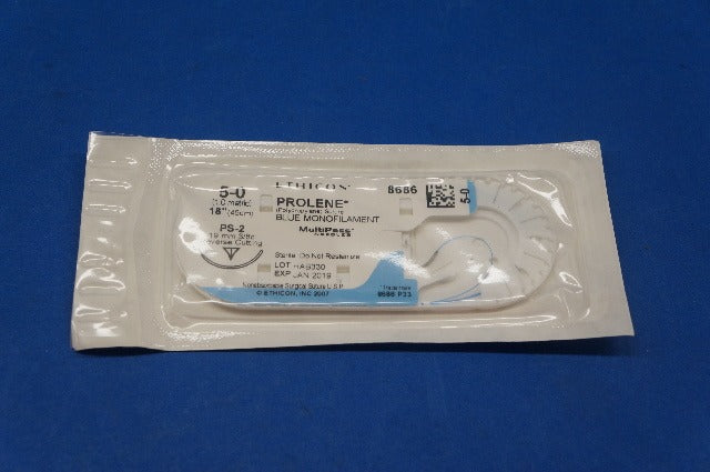 Ethicon 8686 PROLENE, PS-2 19mm 3/8c Reverse Cutting, 18