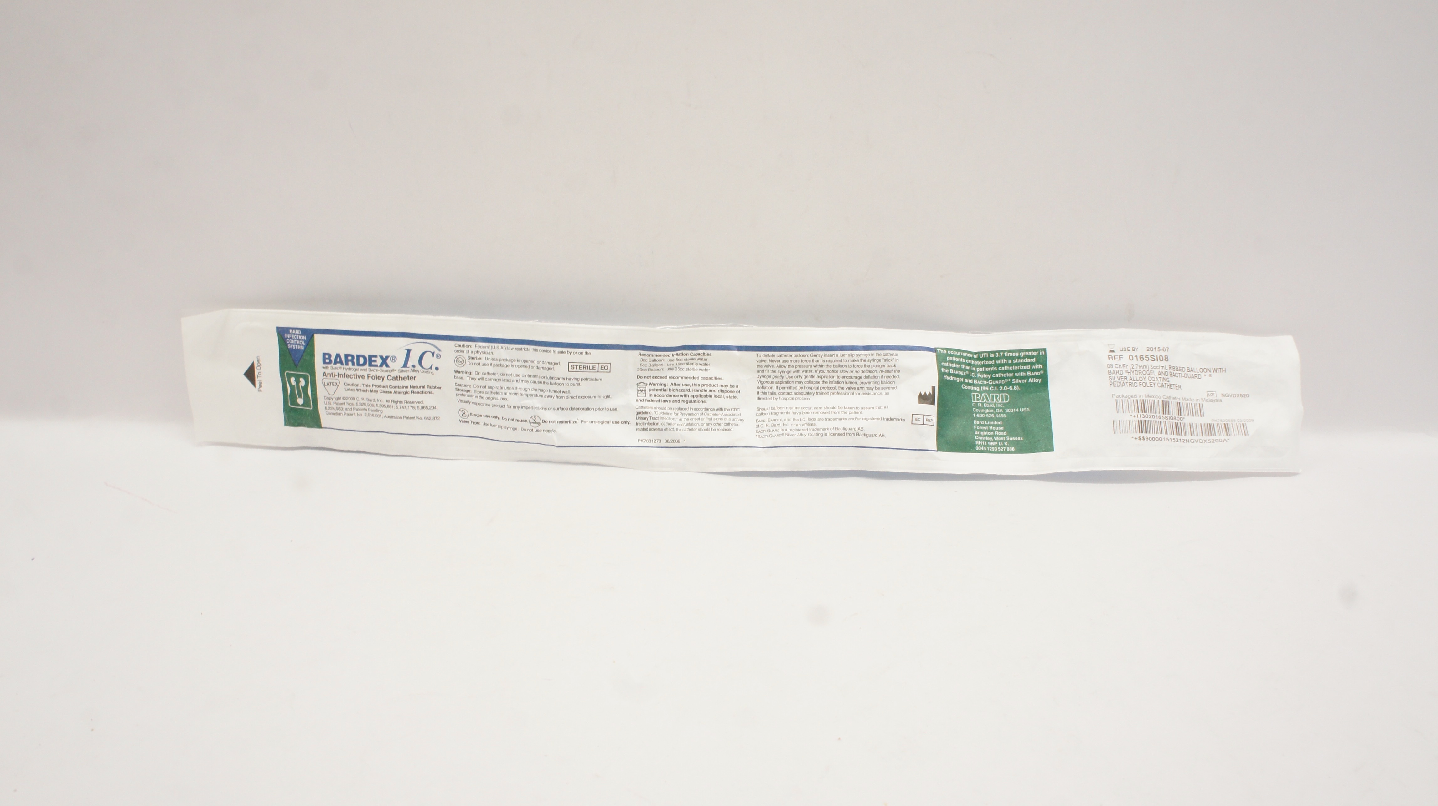 Bard 0165SI08 Bardex I.C.Anti-Infective Foley Cath.W/Novaplus Pap. (x)
