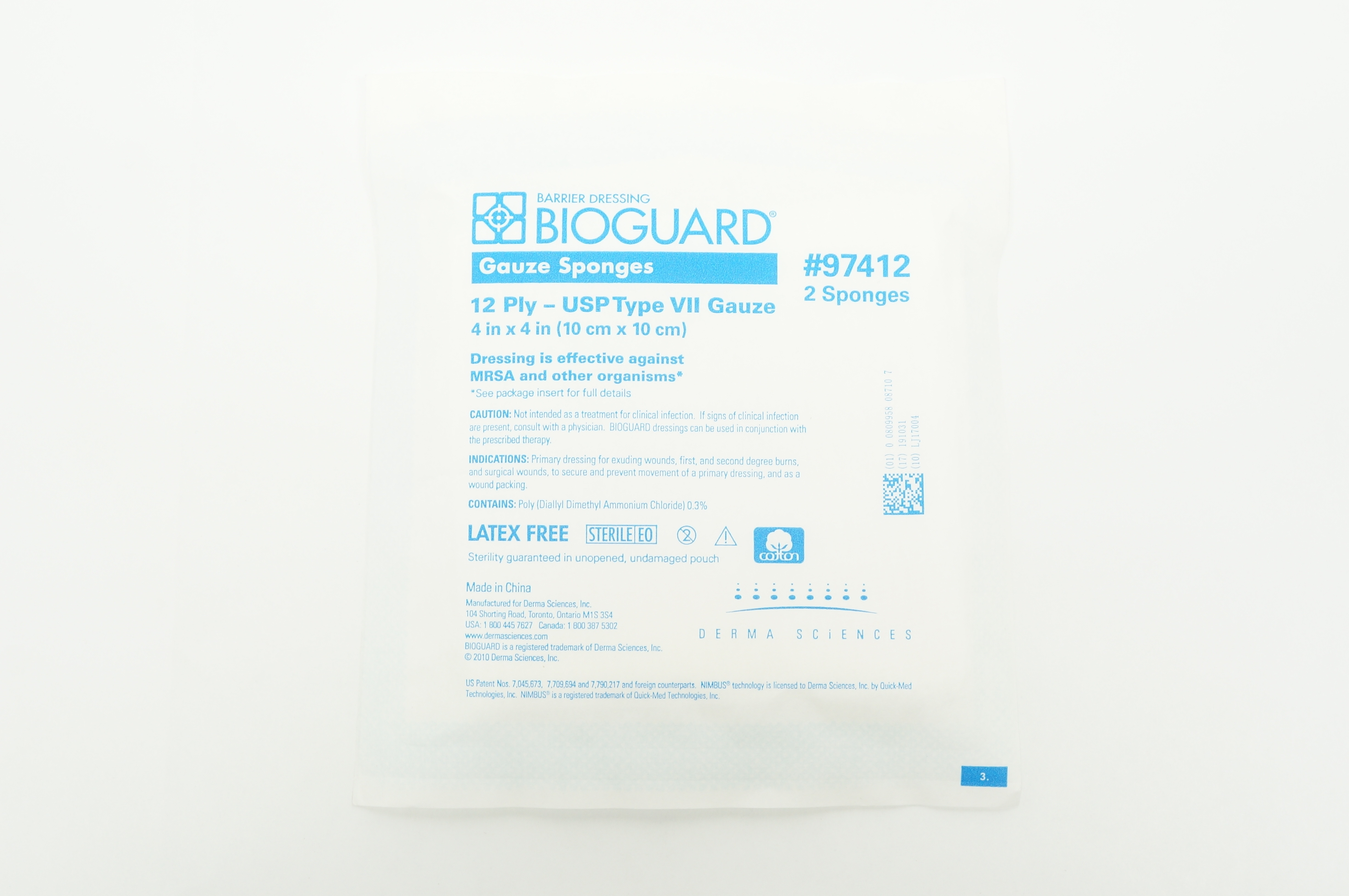 Derma Sciences 97412 Bioguard Gauze Sponges 4 inch x 4inch (x)