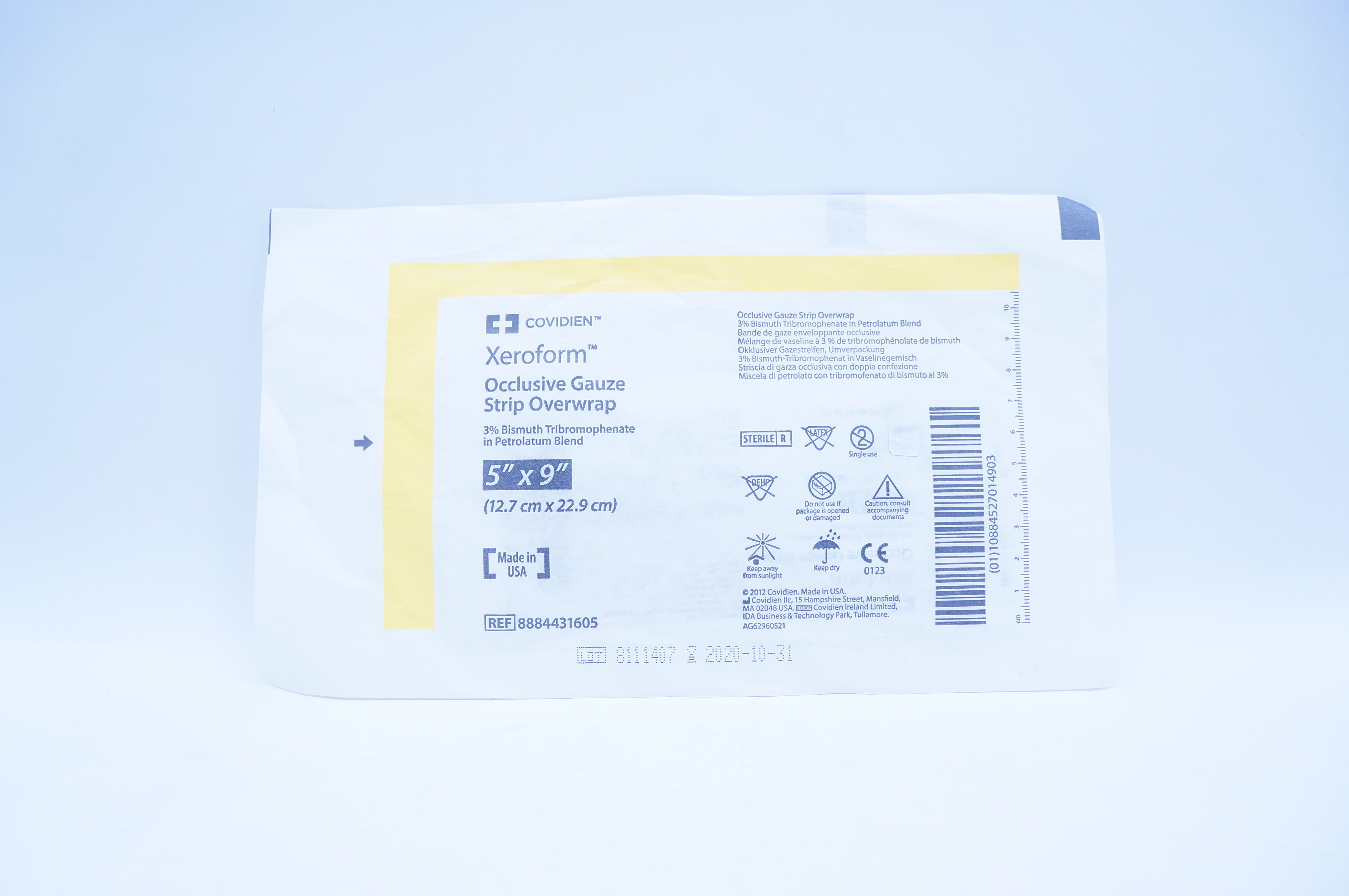 Covidien 8884431605 Xeroform Occlusive Gauze Strip Overwrap 5inch x 9inch (x)