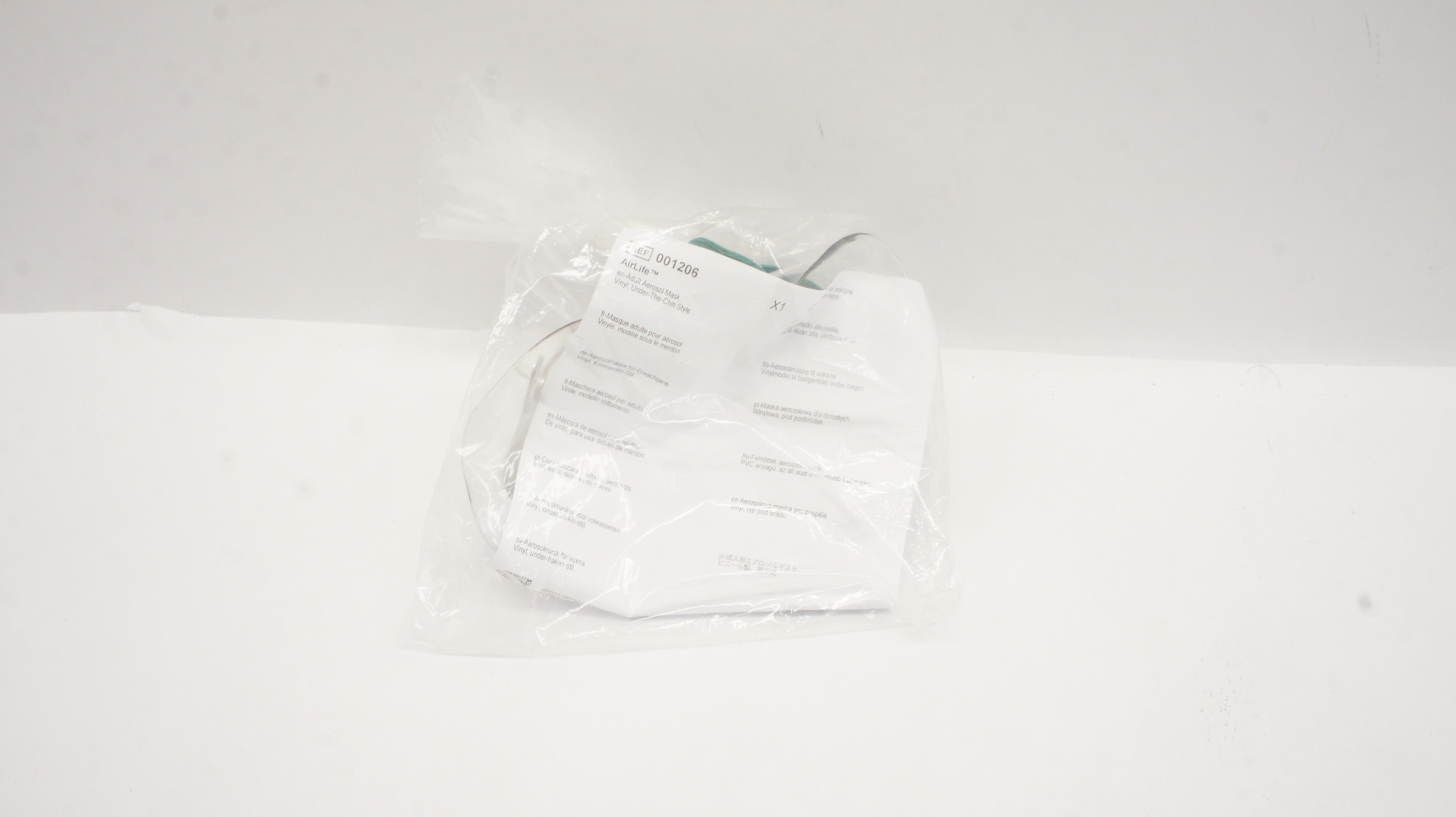 Vyaire 001206 AirLife Adult Aerosol Mask Vinyl Under-The-Chin Style