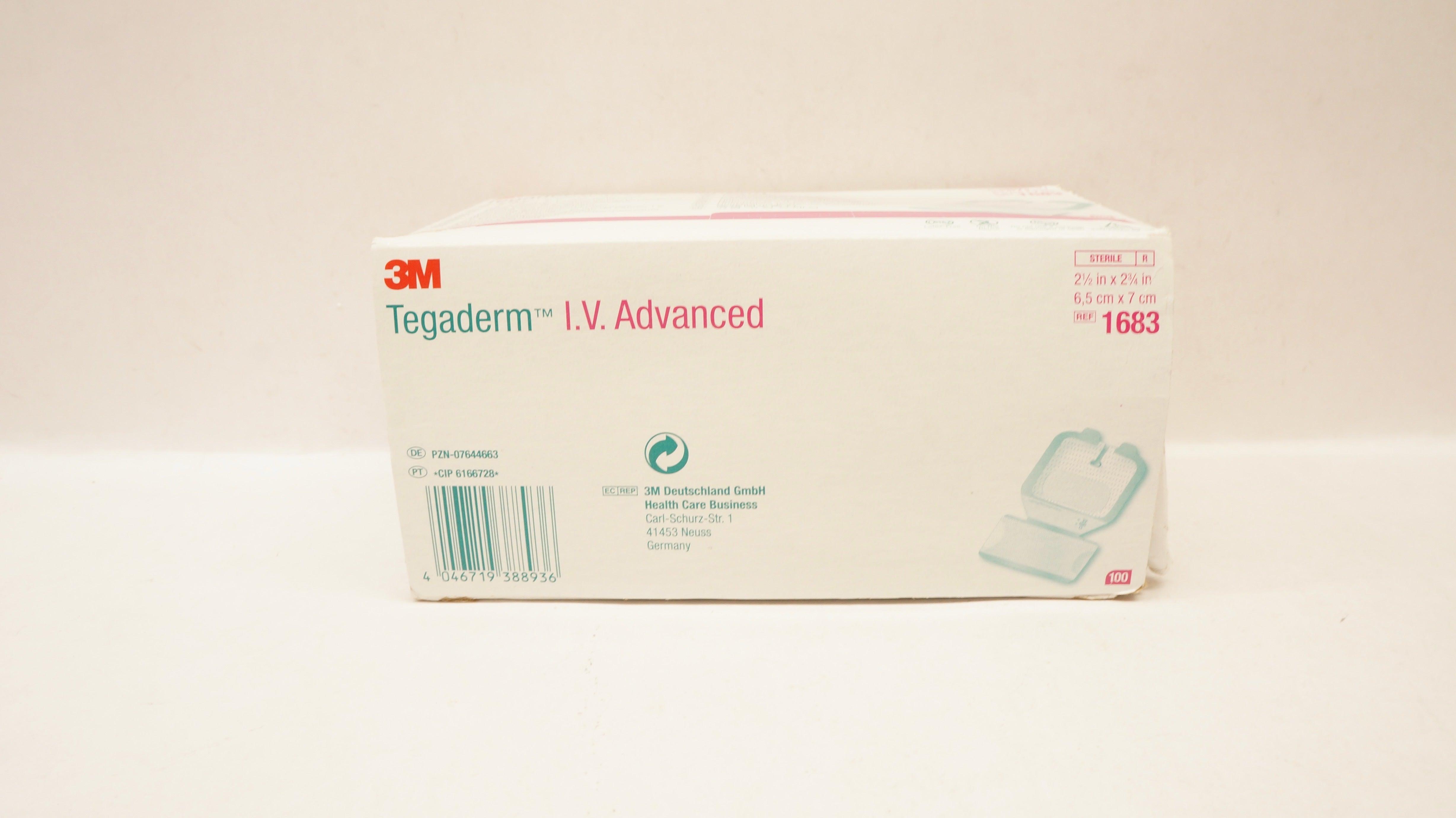 3M 1658 Tegaderm CHG I.V. Securement Dressing 2-1/2 x 2-3/4inch - Box of 100