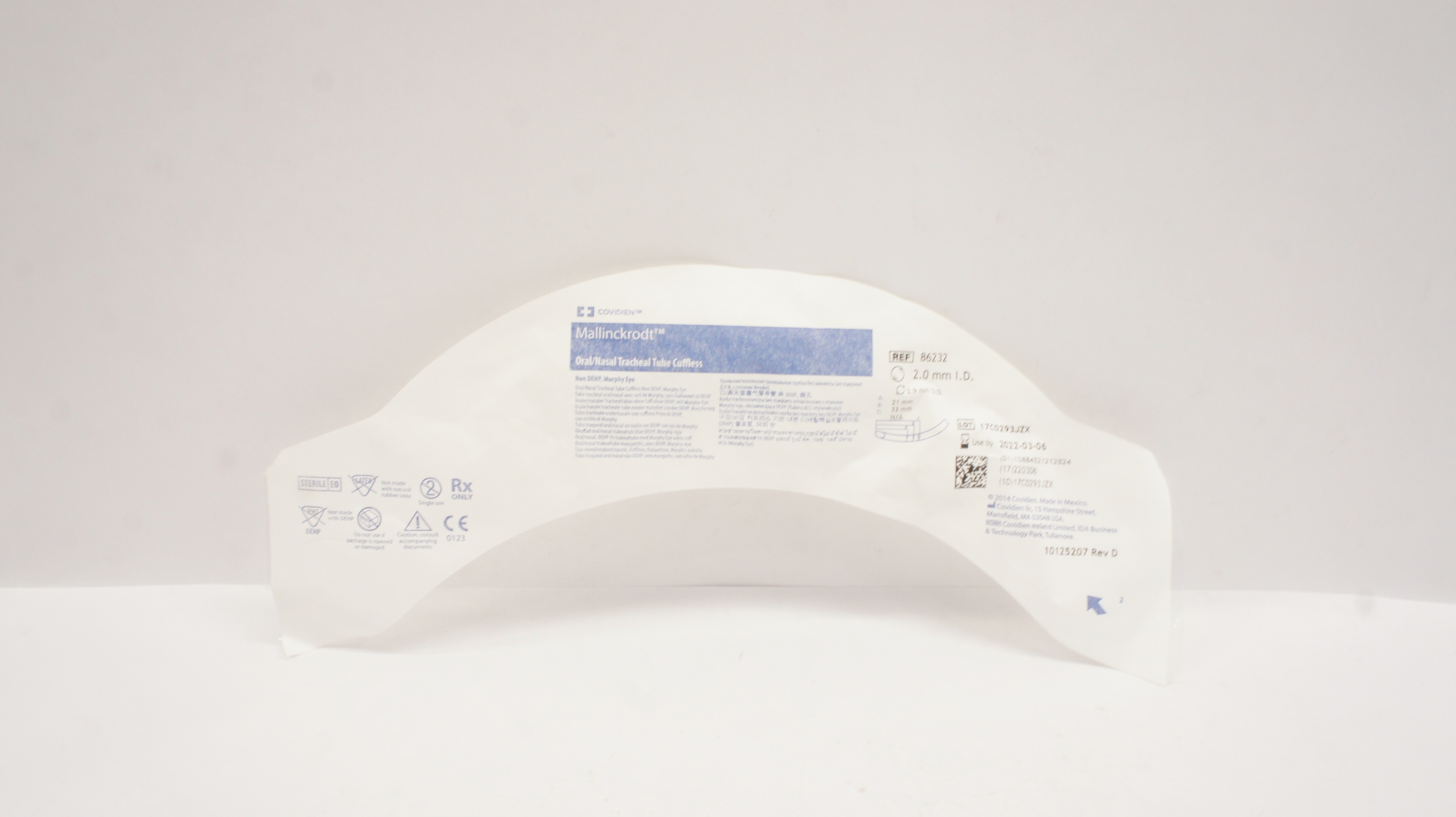 Covidien 86232 Mallinckrodt Oral/Nasal Tracheal Tube Cuffess 2.0mm x 2.9mm (x)
