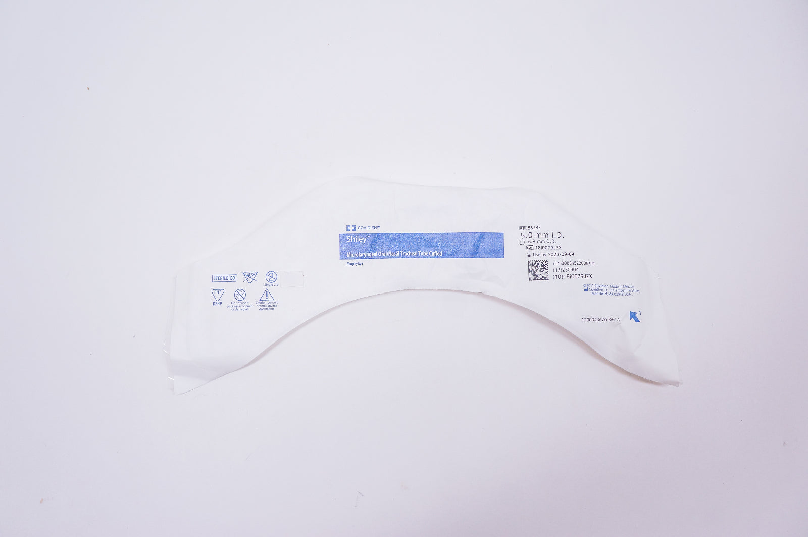 Covidien 86387 Shiley Microlaryngeal Oral/Nasal Tracheal Tube Cuffed 5.0mm ID