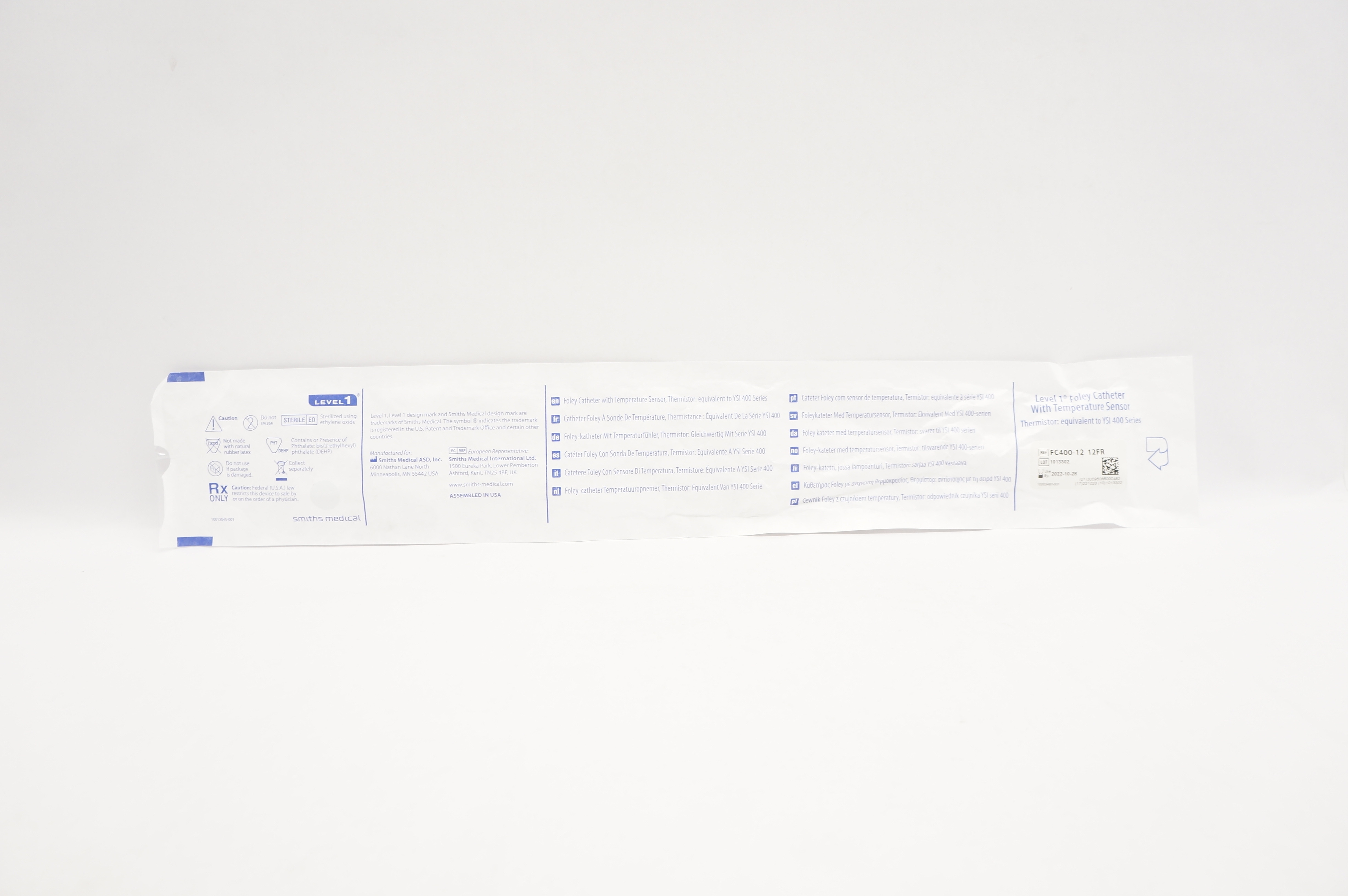 Smiths Medical FC400-12 Foley Cath W/ Temperature Sensor Level 1, 12Fr
