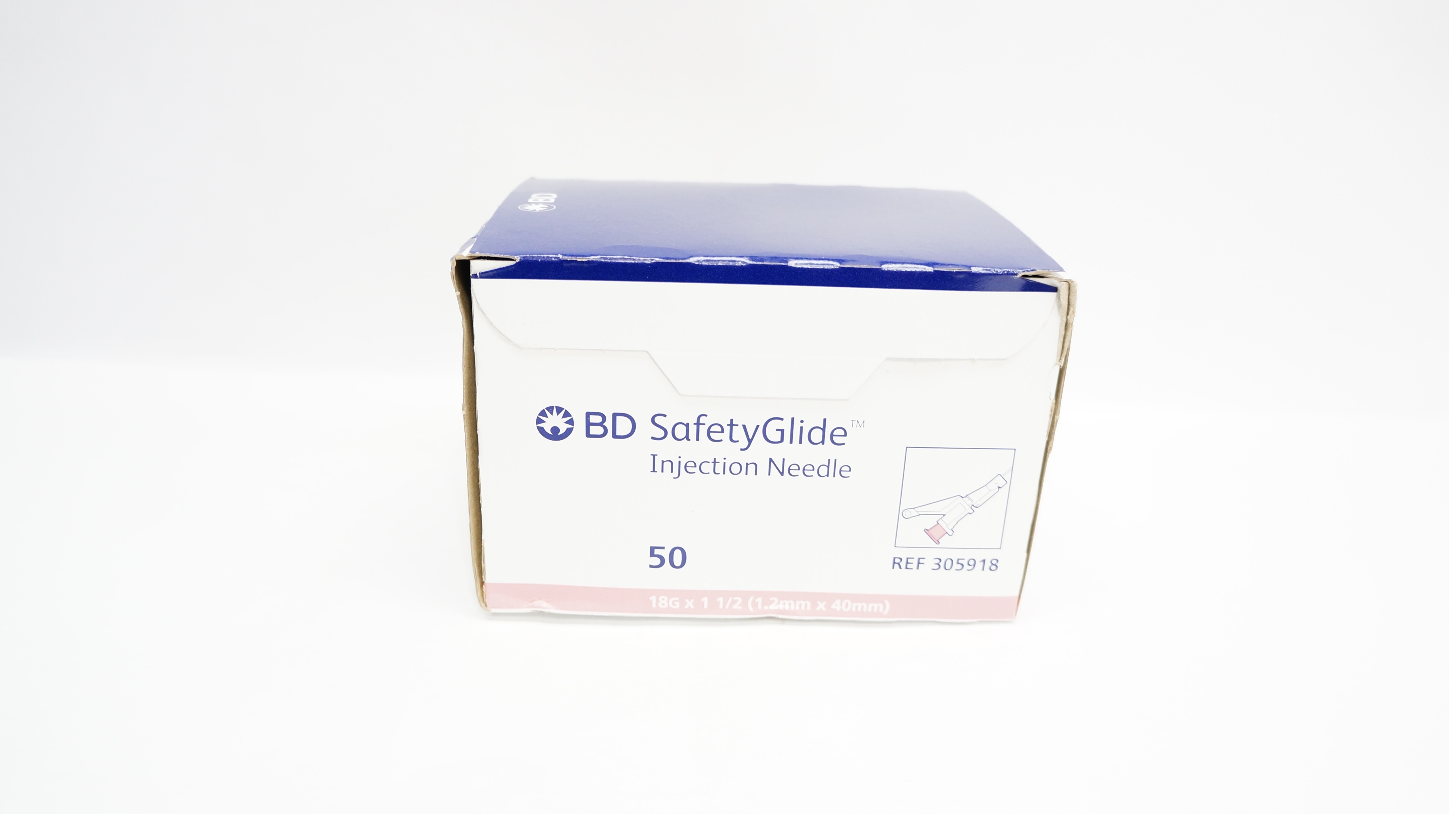 BD 305918 SafetyGlide Ndle 18G x 1-1/2 inch - Box of 50