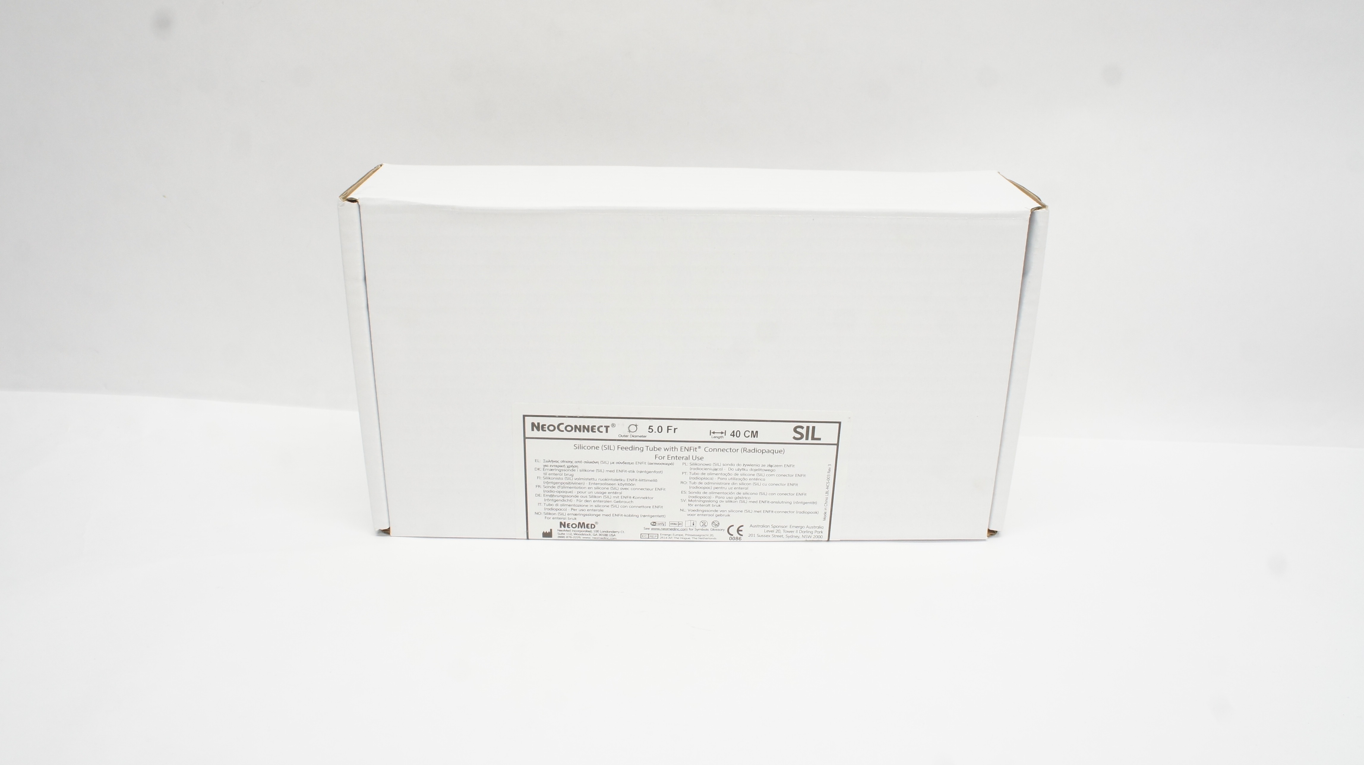 NeoMed FTS5.0S-NC NeoConnect Silicone Feeding Tube W/ENFit (x) - Box of 10