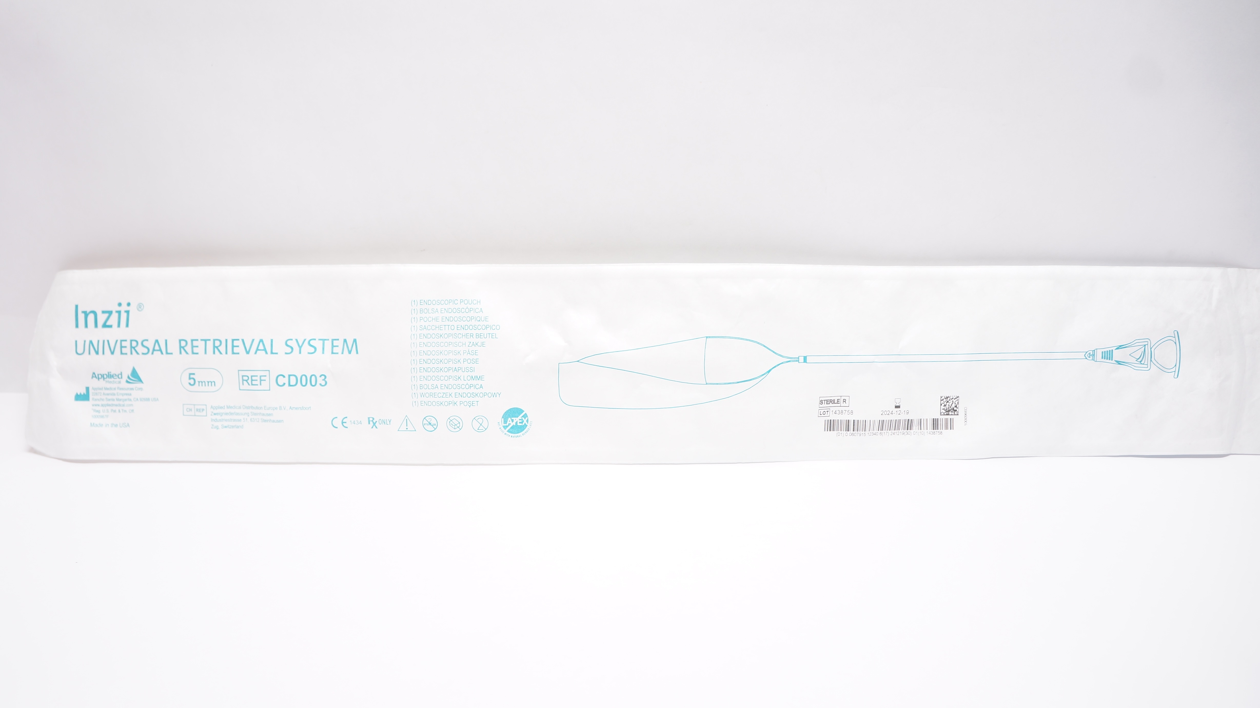 Applied Medical CD003 Inzii Universal Retrieval System, Endoscopic Pouch 5mm