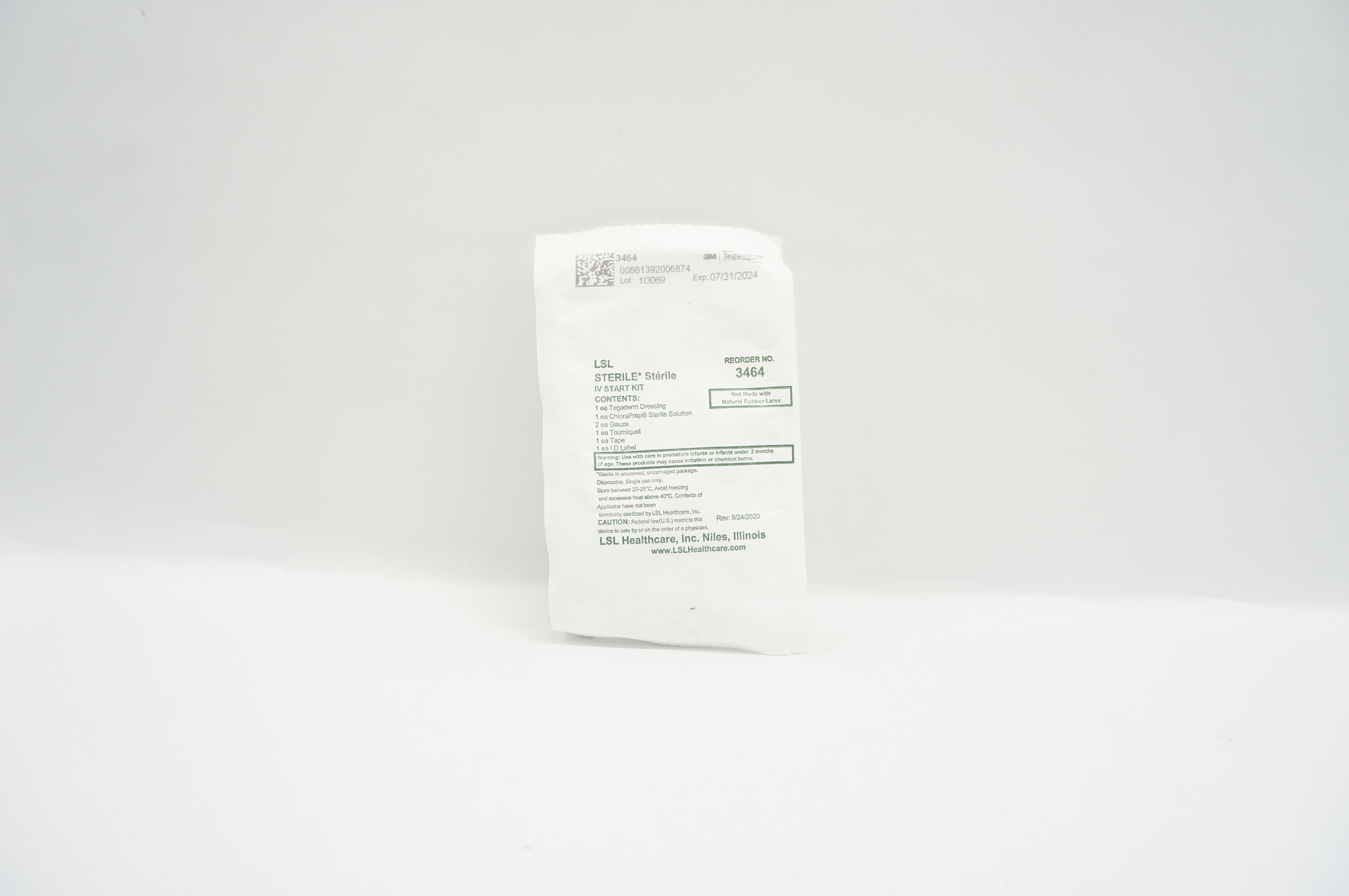 3M 3464 Tegaderm LSL Sterile IV Start Kit