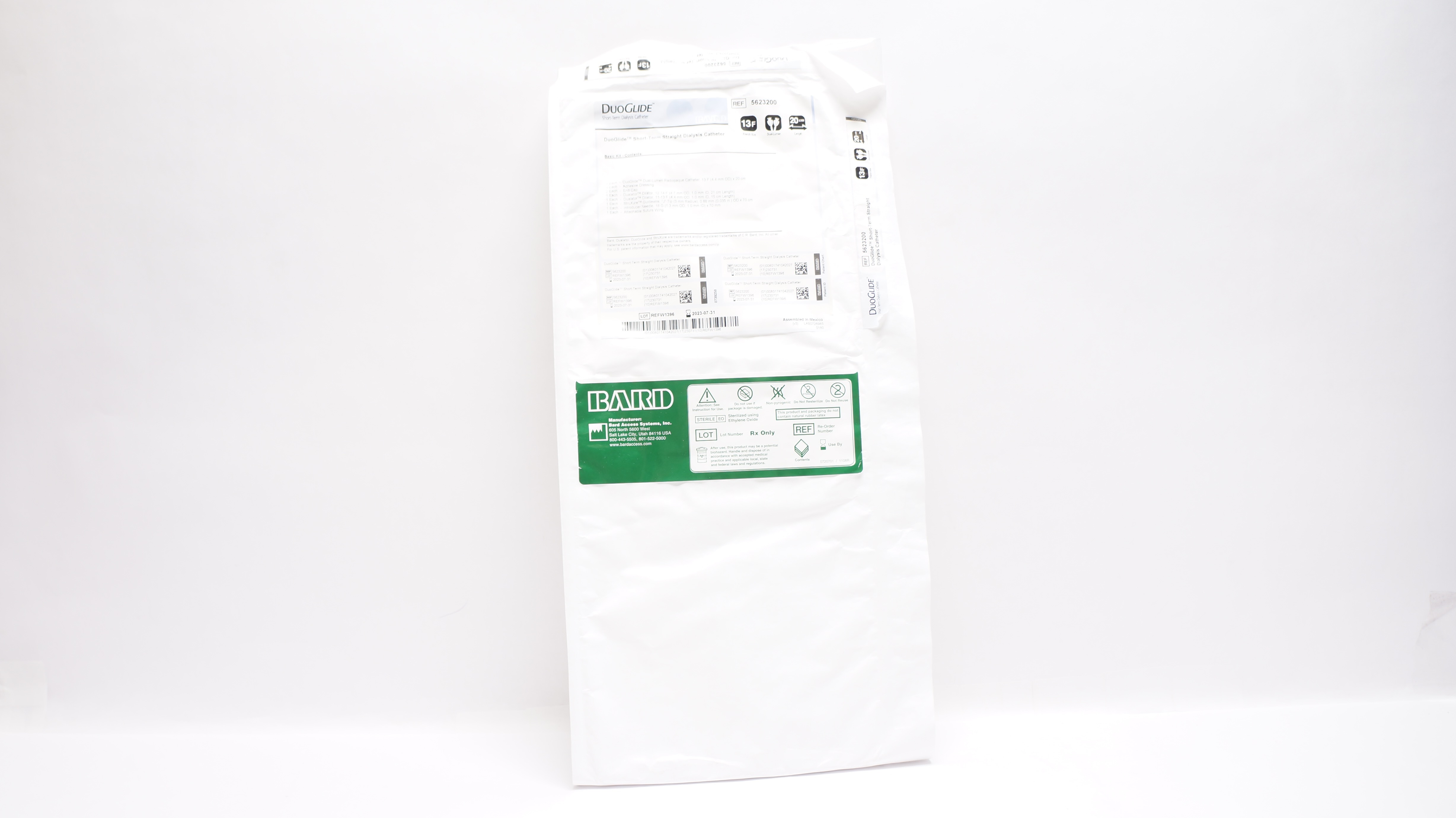 Bard 5623200 DuoGlide Short-Term Straight Dialysis Cath. 13F x 20cm (x)
