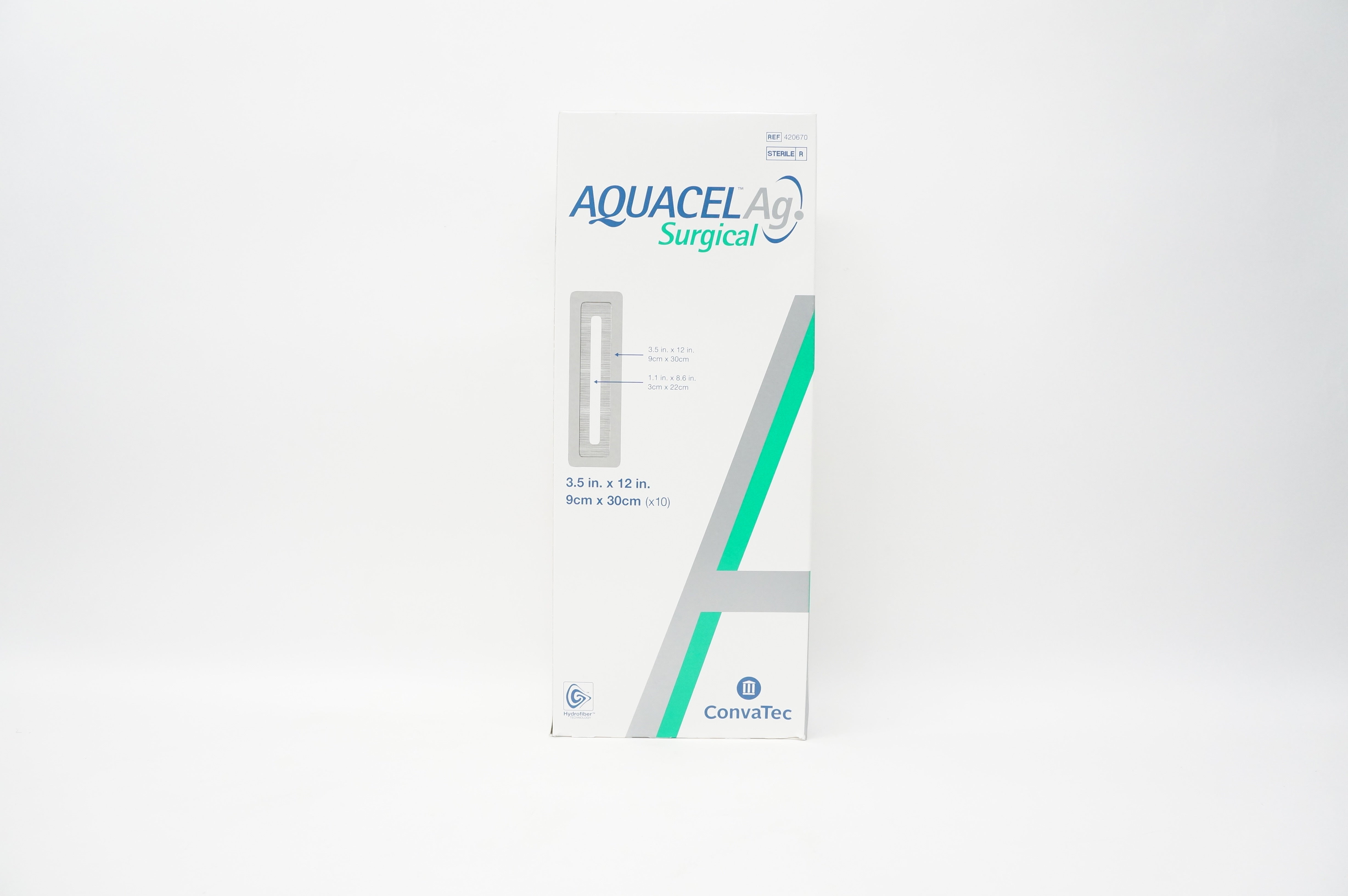 ConvaTec 420670 Hydrofiber AquacelAg Surgical Cover Dressing 3.5inch x 12inch