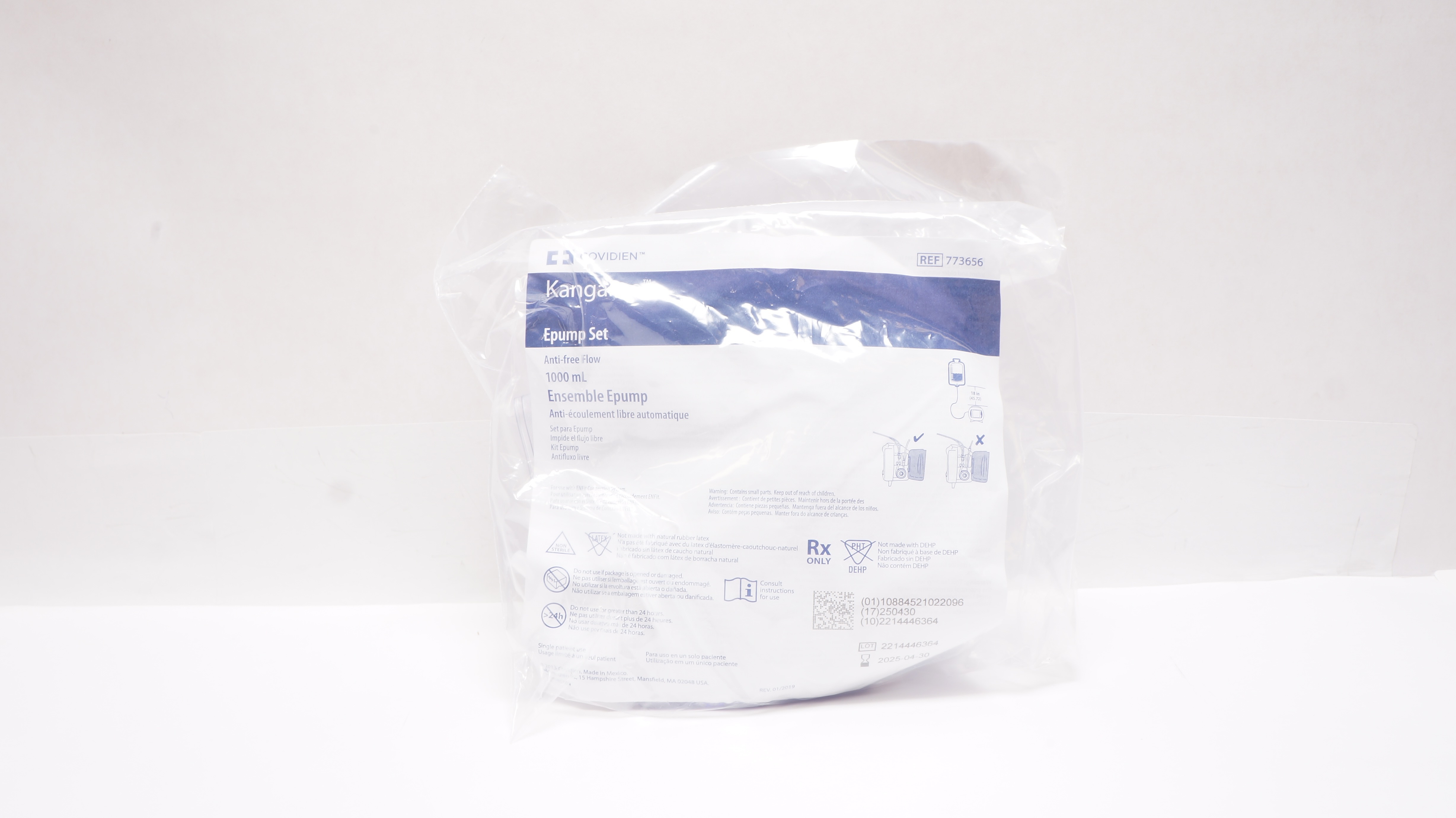 Covidien 773656 Kangaroo Epump Set Anti-Free Flow 1000mL