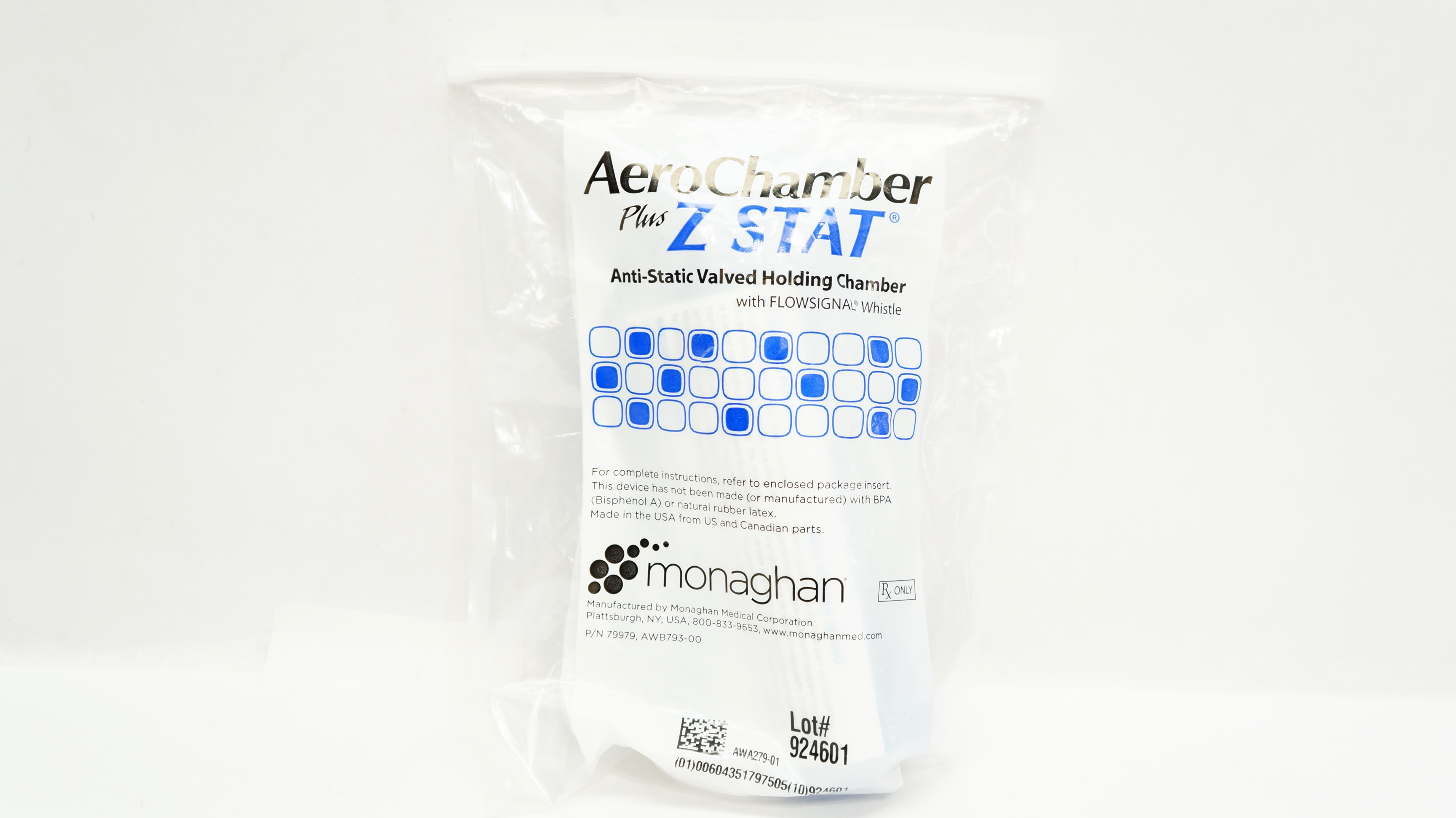 Monaghan AWA279-01 AeroChamber Plus Z Stat Anti-Static Valved Holding Chamber