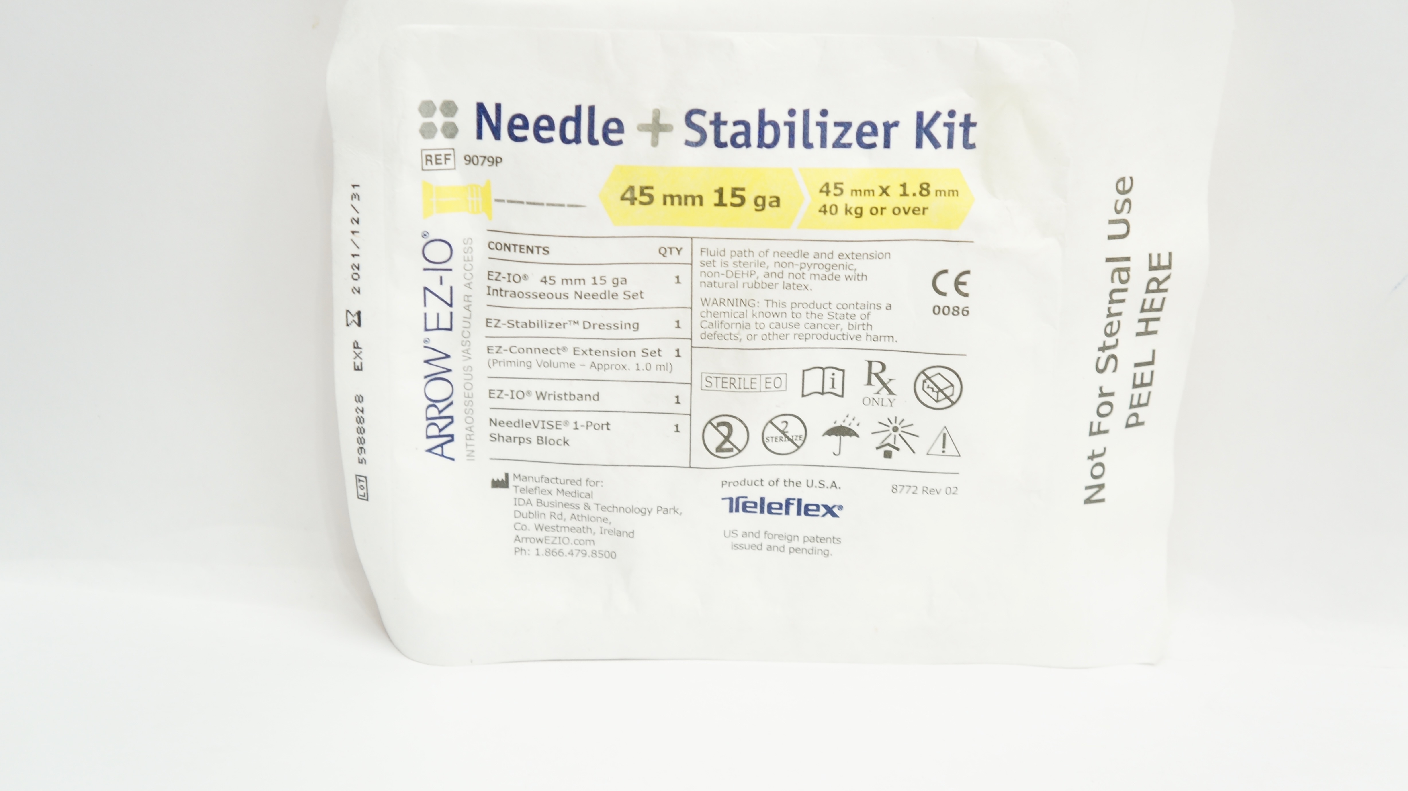 Teleflex 9079P Arrow EZ-IO Ndle Set 15ga x 45mm 40kg or Over (x)