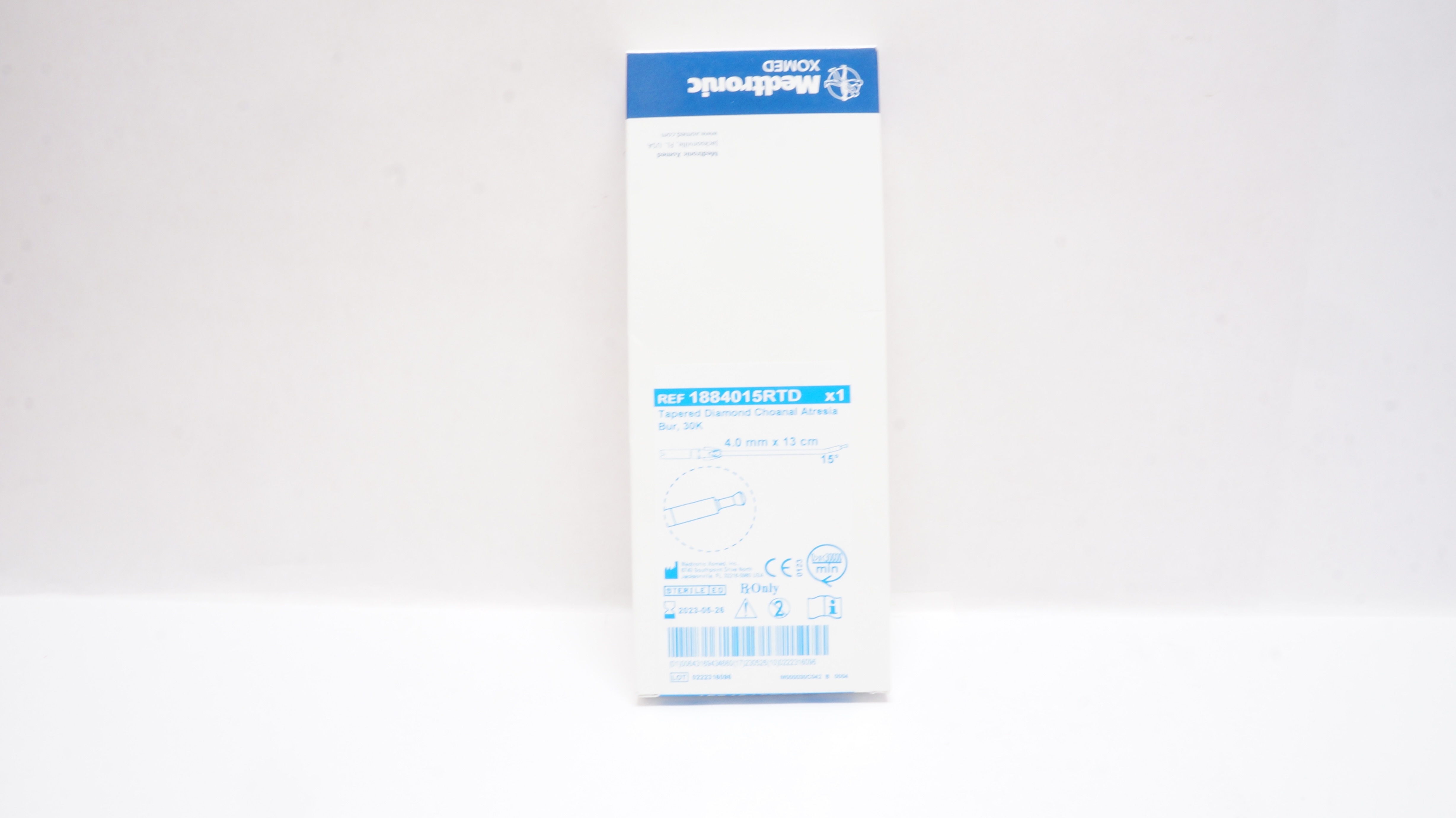 Medtronic 1884015RTD Tapered diamond Choanal Atresia Bur 30K 4.0mm x 13cm (x)