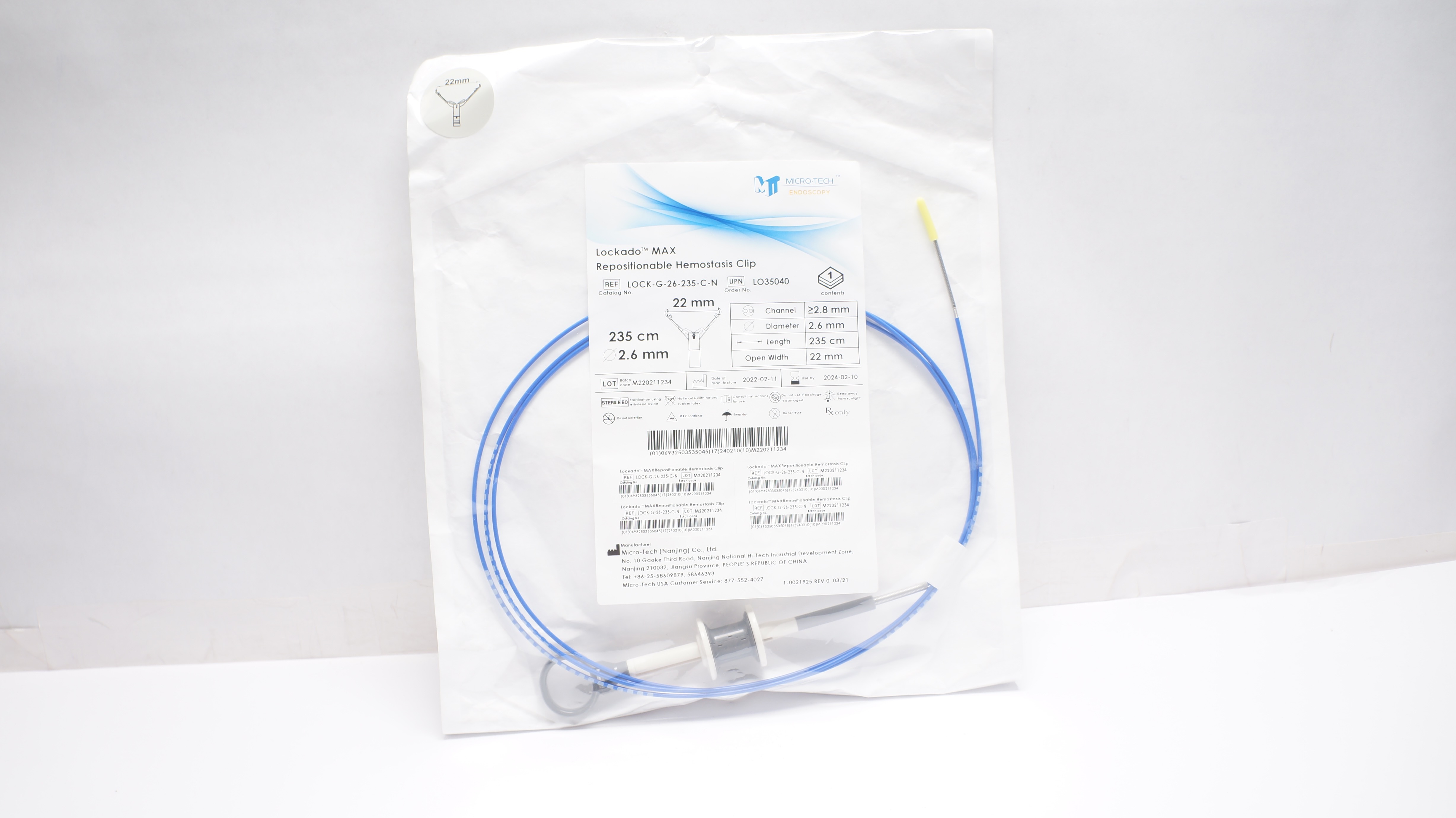 Micro-Tech LOCK-G-26-235-C-N Lockado MAX Repositionable Hemostasis Clip (x)