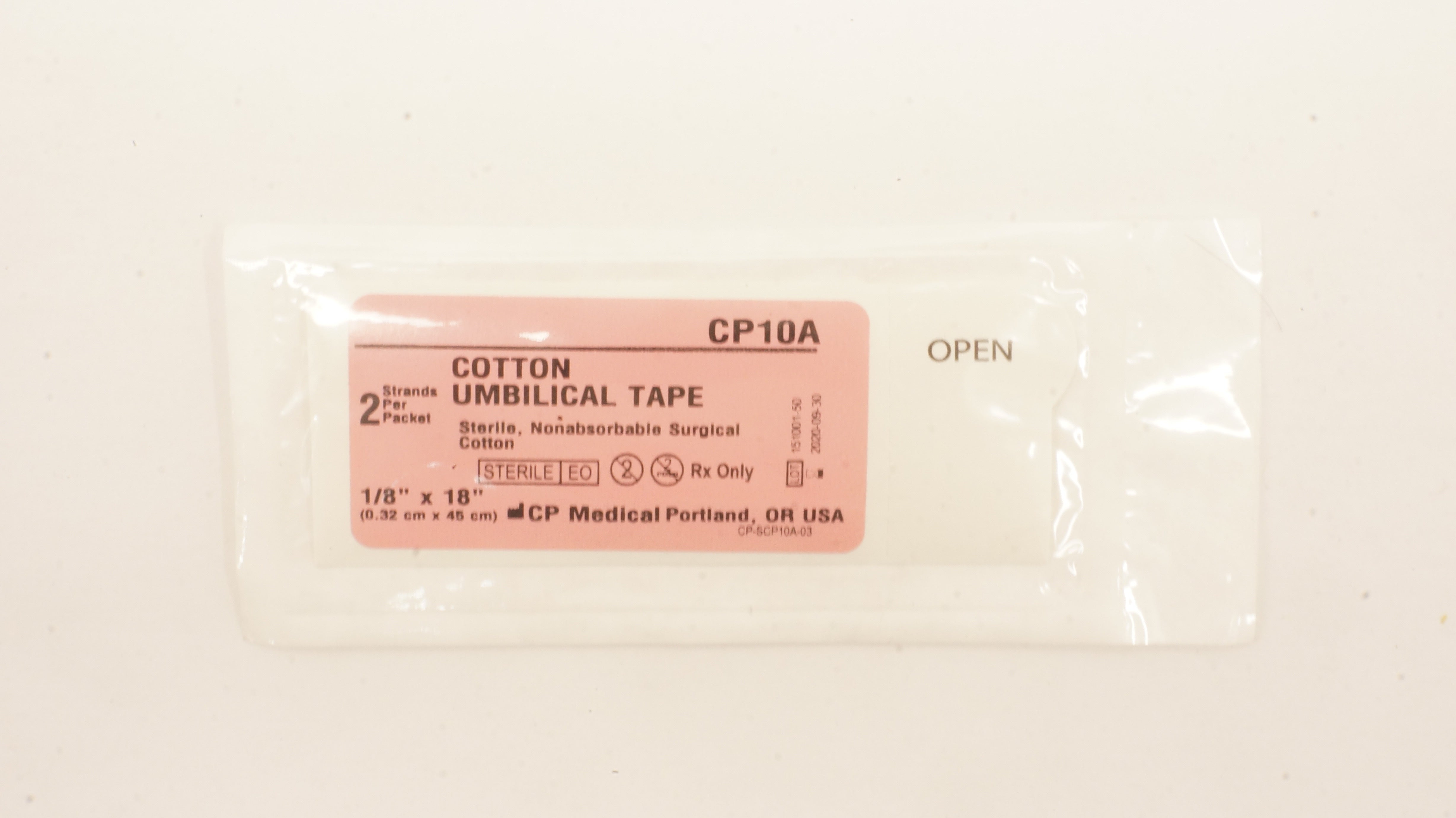 Ethicon CP10A Cotton Umbilical Tape 1/8 inch x 18inch (x)