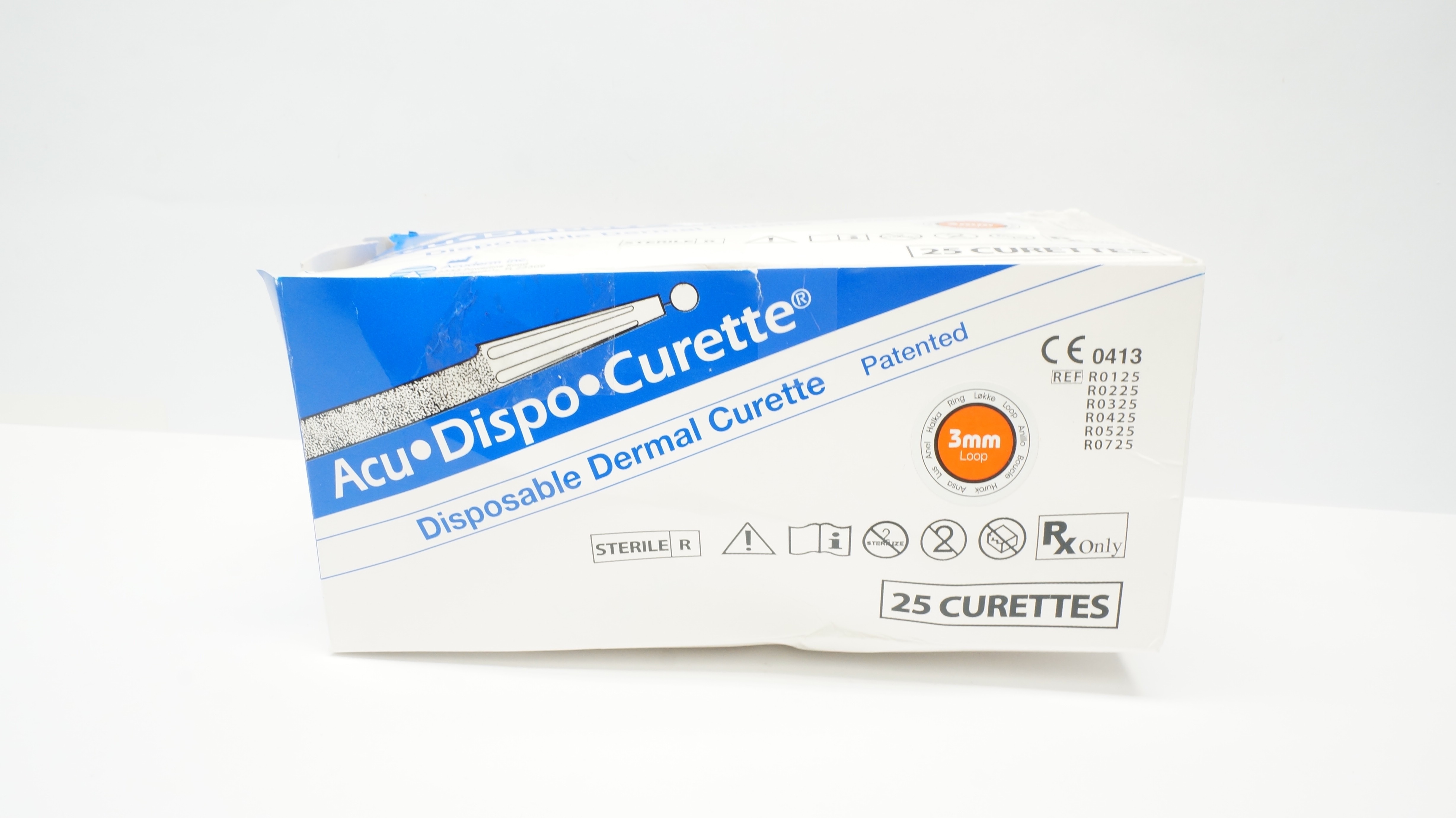 Acuderm R0325 Acu Disposable Dermal Curette 3mm Loop - Box of 25